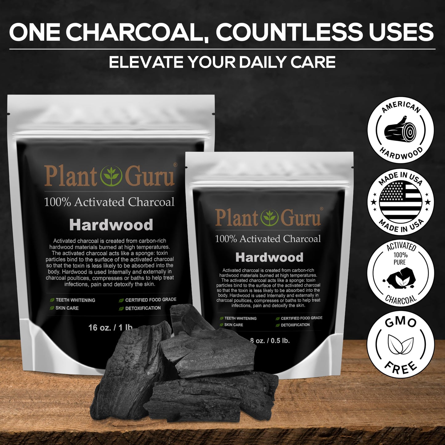 Plant Guru Activated Charcoal Powder 16 oz