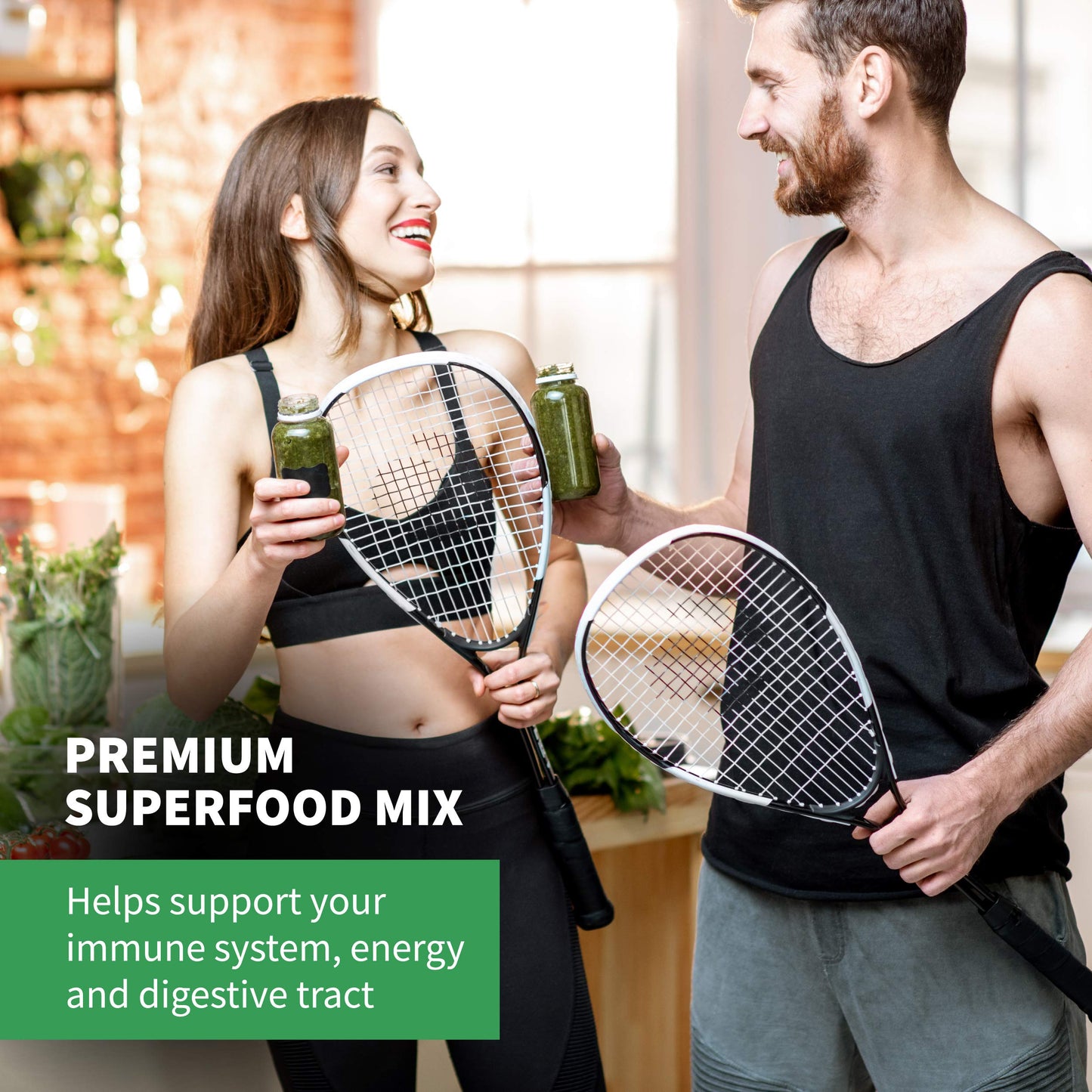 Total Tea Green Powder for Energy & Digestive Health with Turmeric, Amla Powder & Vitamin C - 30 Servings, 7.4