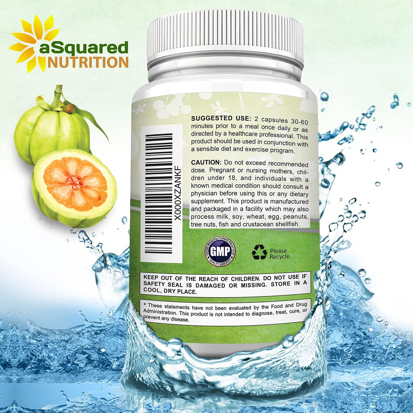 aSquared Nutrition 100% Pure Garcinia Cambogia Extract Capsule 120 Count