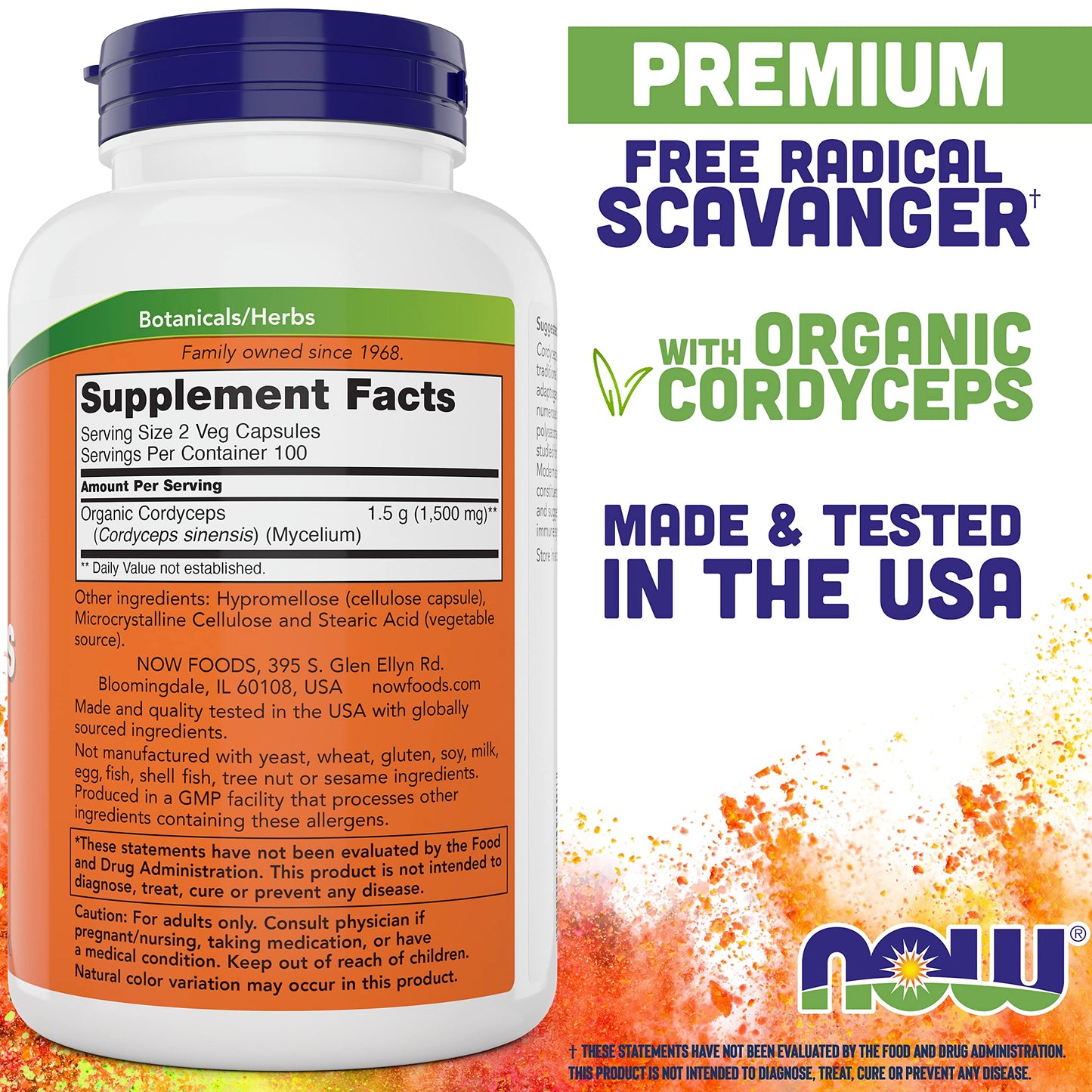 NOW Foods Cordyceps Capsules 2-Pack