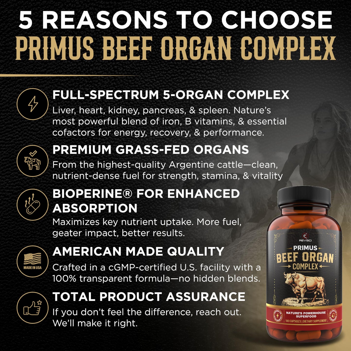Revolution Science Beef Liver & Organ Capsule 180 Count