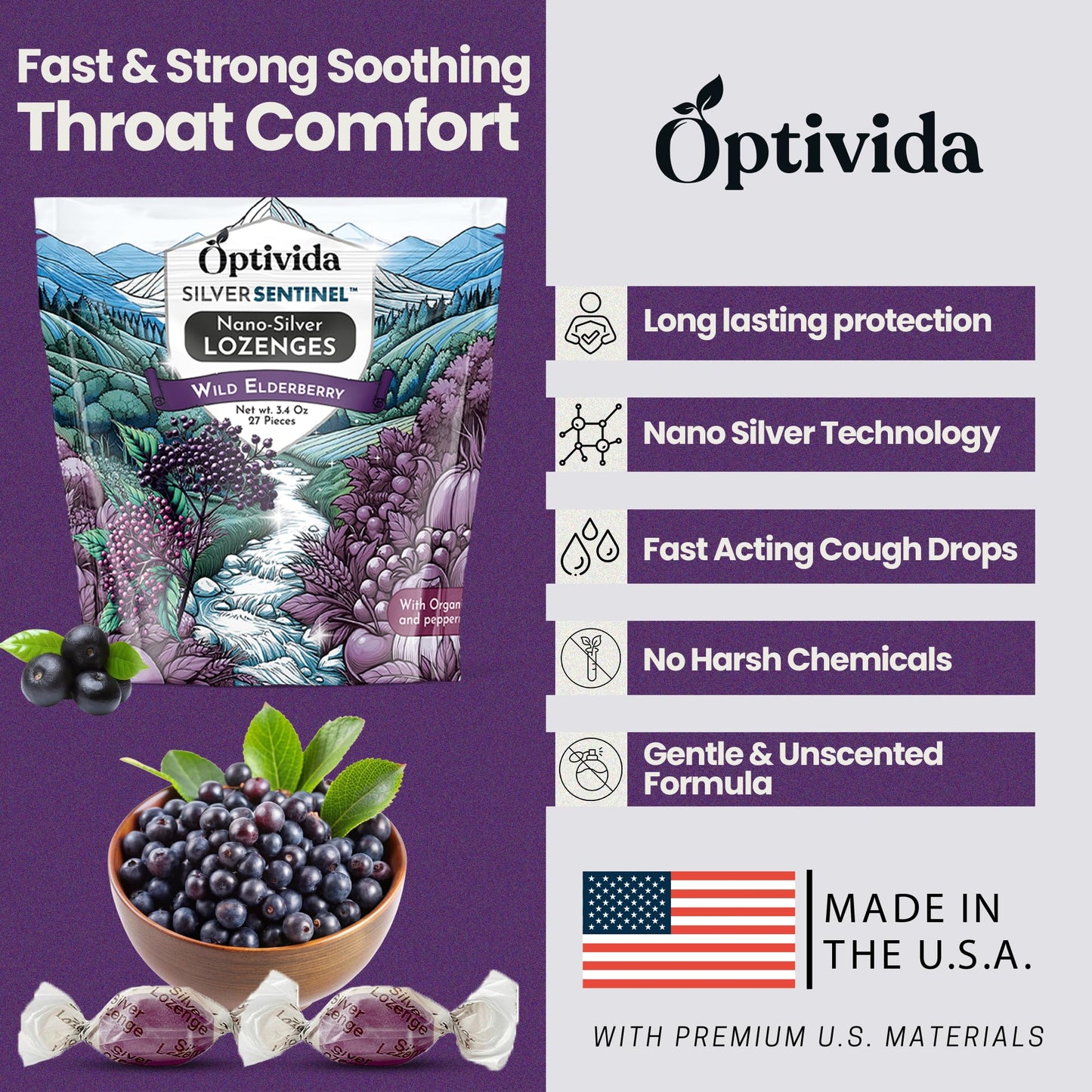 OPTIVIDA Nano Silver Lozenges 27 Lozenges