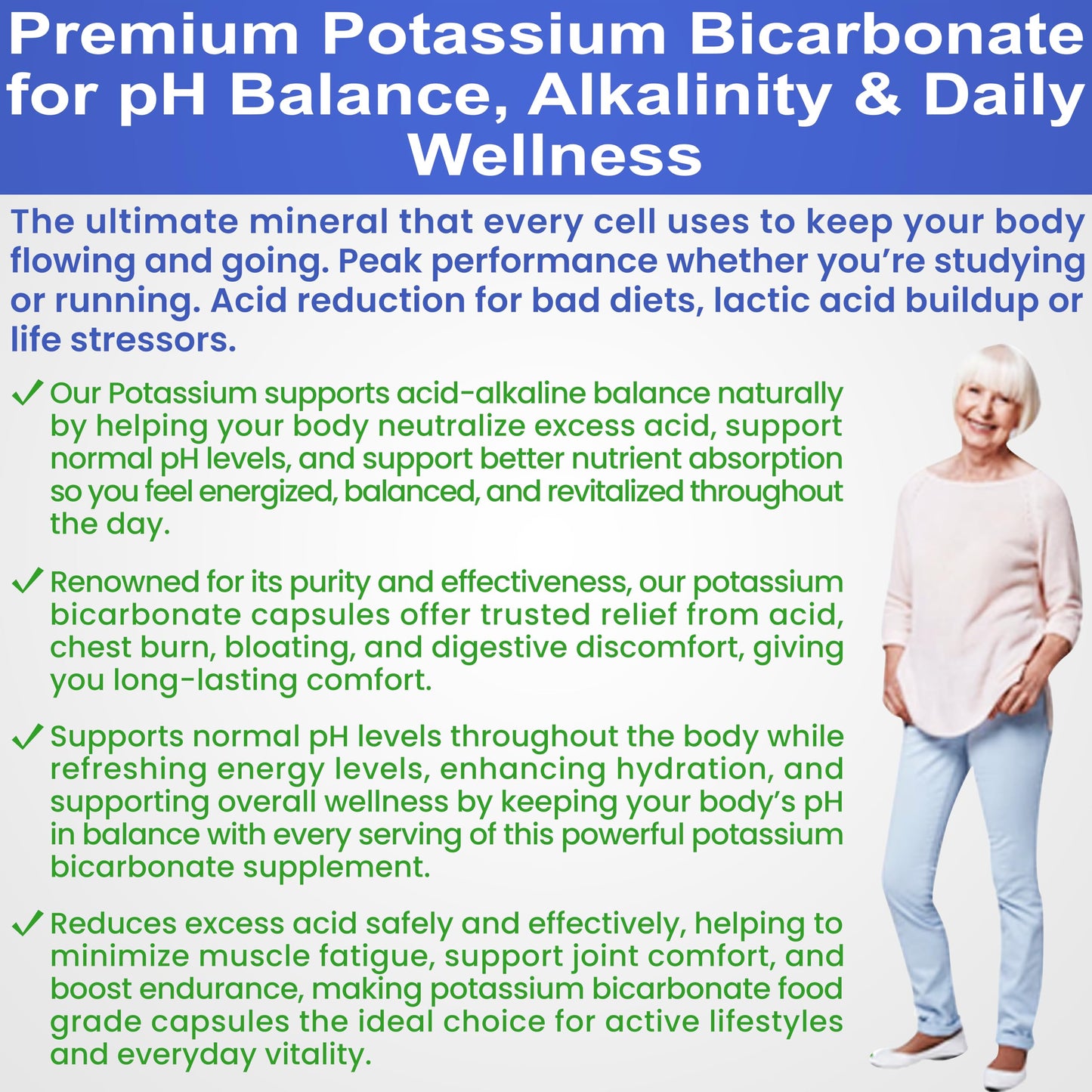 Kidney Restore Potassium Bicarbonate Supplement Capsules 120 Count