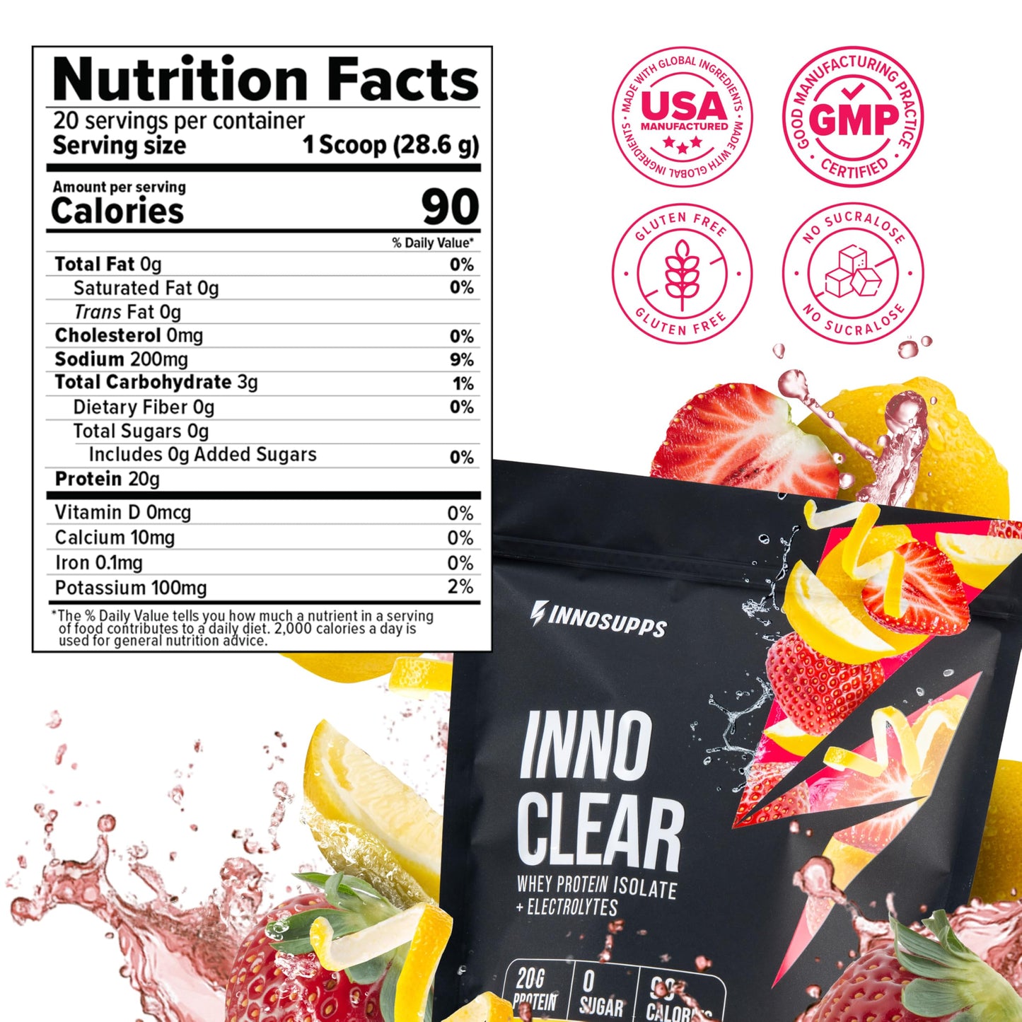 InnoSupps Inno Clear Whey Protein Powder 1.24 Pound