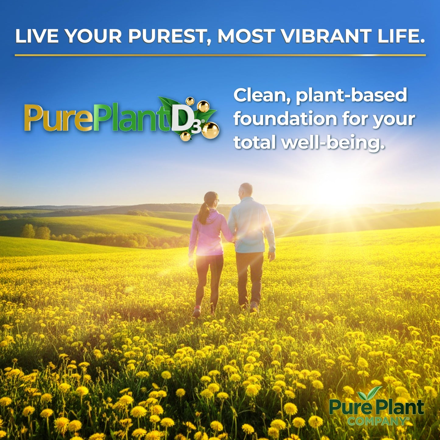 The Pure Plant Company PurePlantD3 2,800 IU Organic Vegan Vitamin D3 from Pine - Bone, Immune & Muscle Support - Cholecalciferol 70 mcg, Non-GMO, Gluten-Free, 28 Capsules