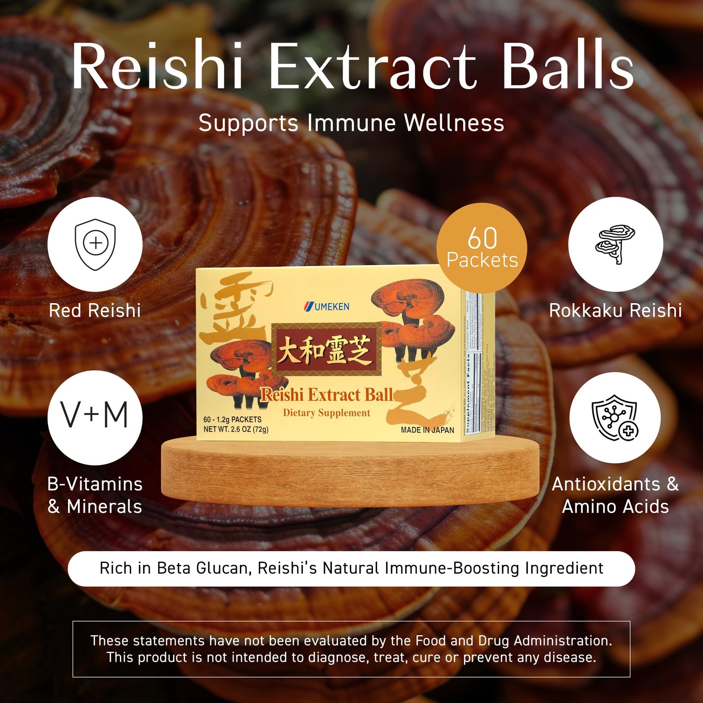 Umeken Reishi Mushroom Extract Tablet, 1 Tablet