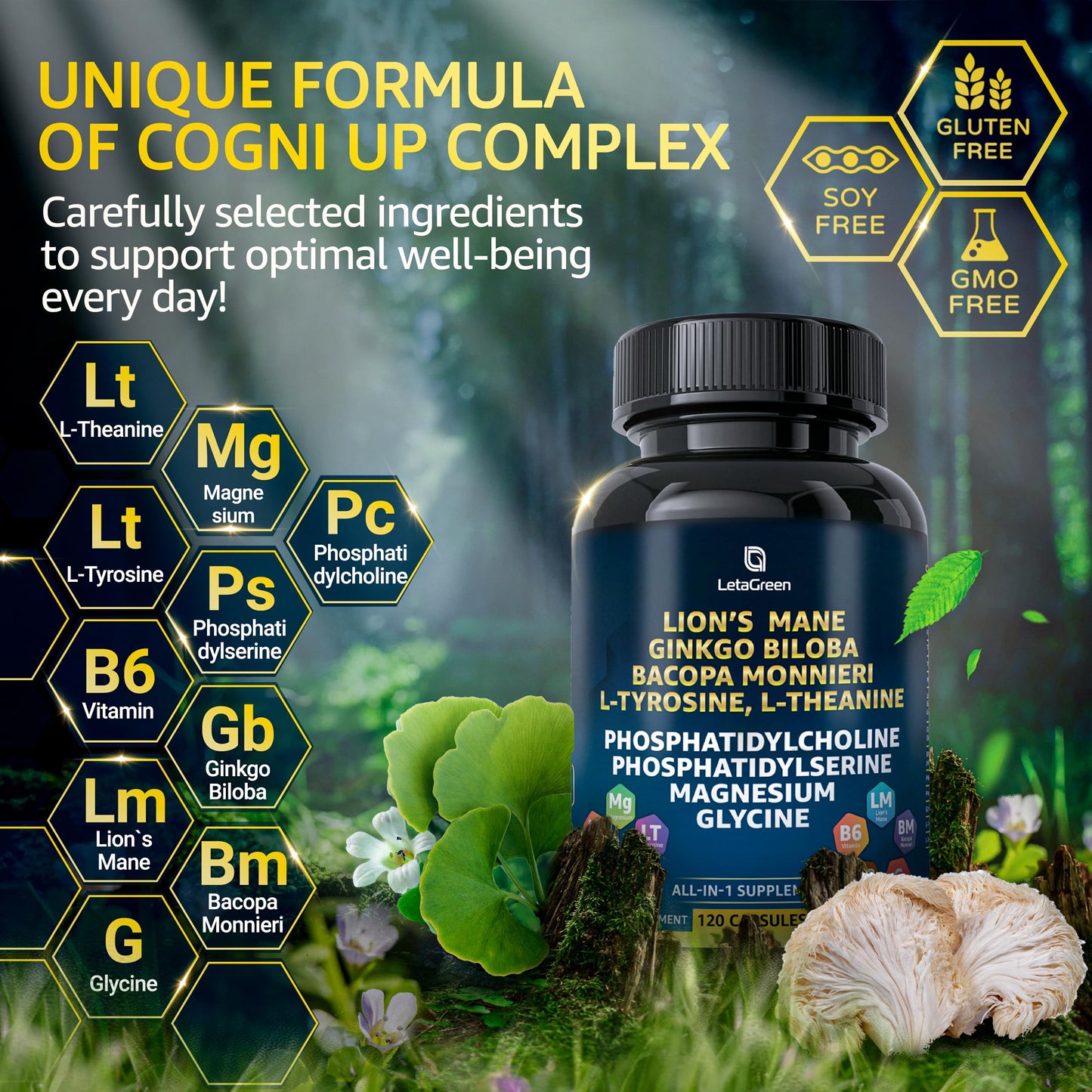 LetaGreen Sea Moss & Lion's Mane Capsule Bundle, 240 Capsules