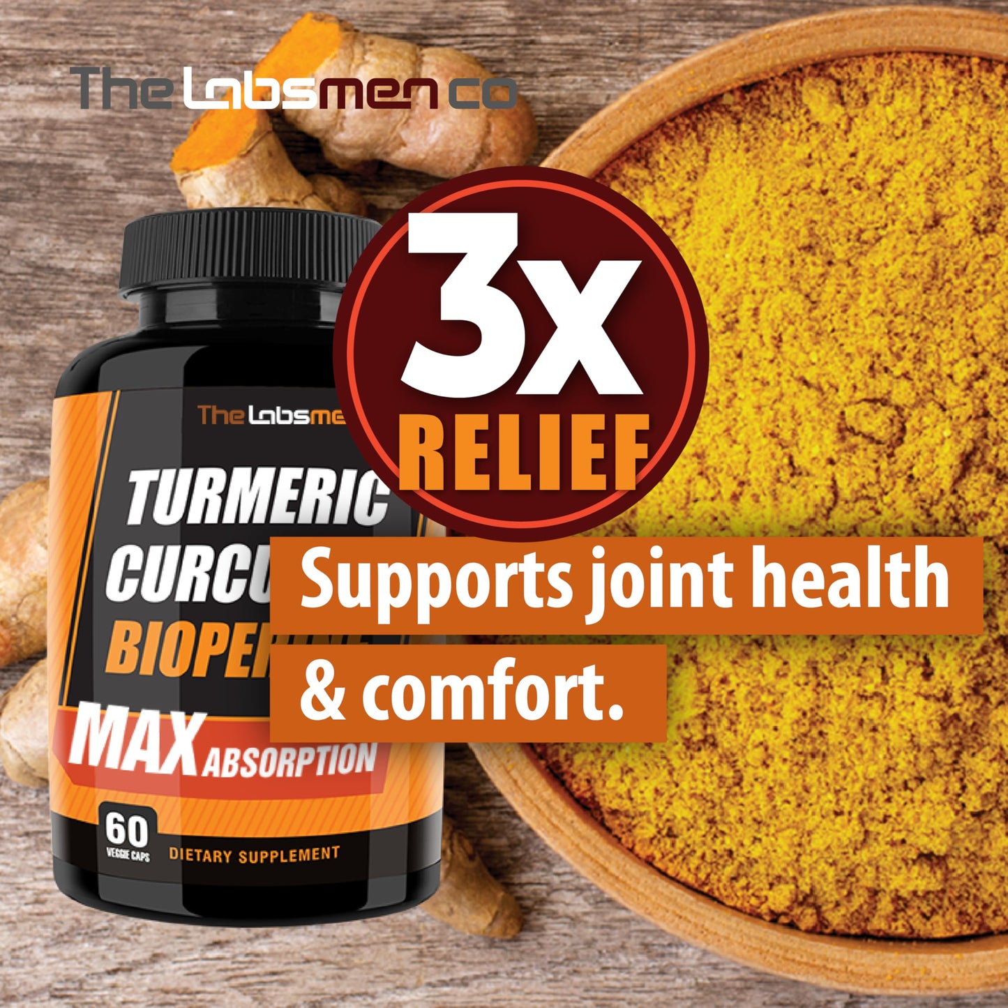 THELABSMENCO Just One Vegan Turmeric Curcumin Capsule 60 Count