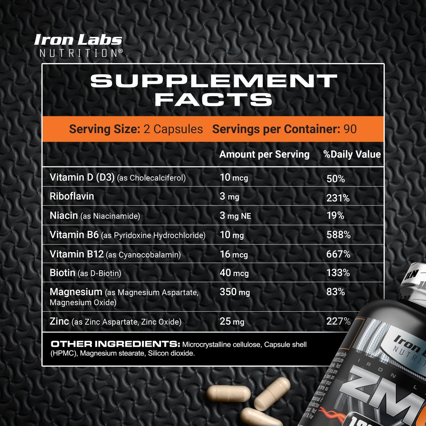 Iron Labs Nutrition ZM6 High Strength Zinc and Magnesium Supplement Capsule 180 Count