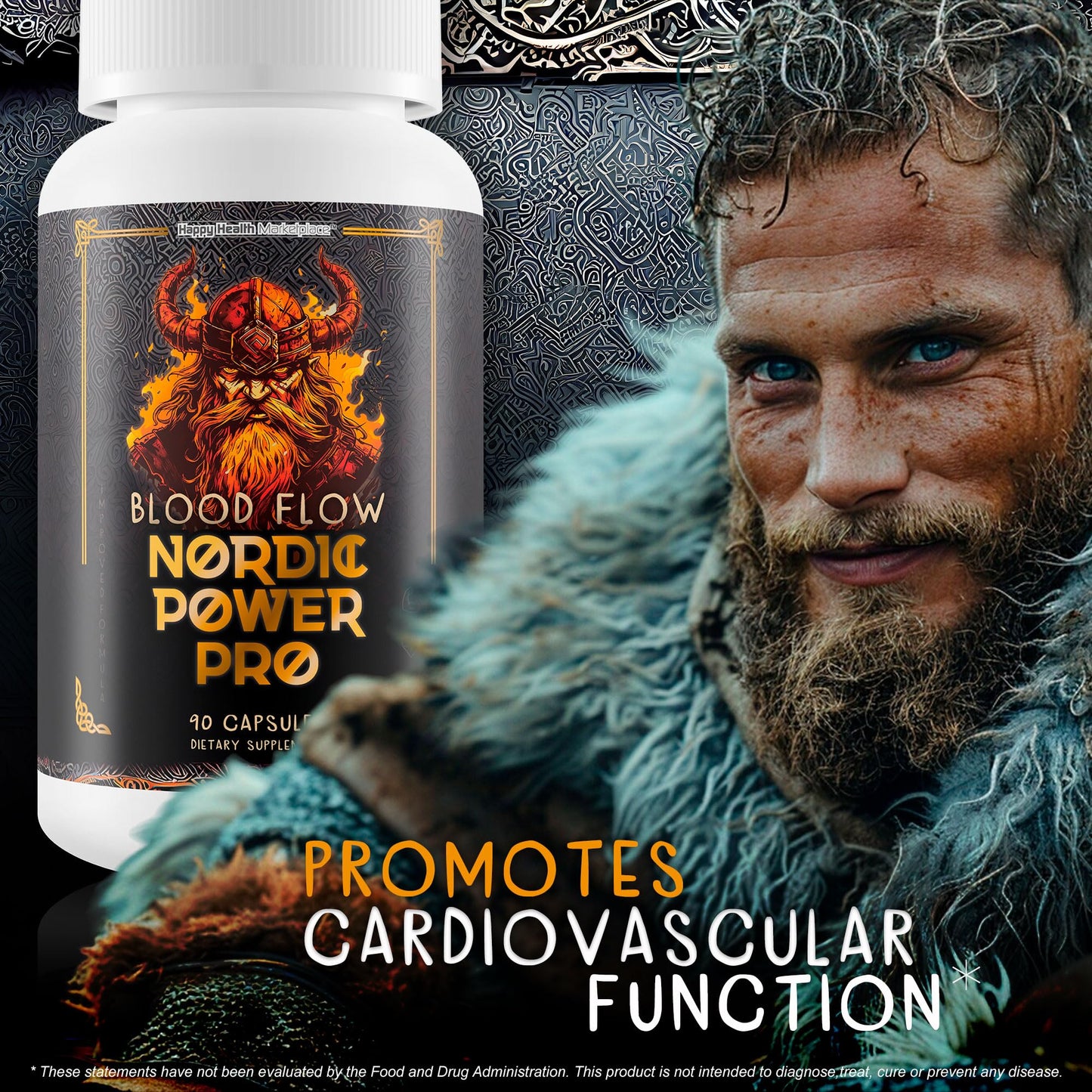 Happy Health Marketplace Blood Flow Nordic Power Pro for Men Capsules 90 Count
