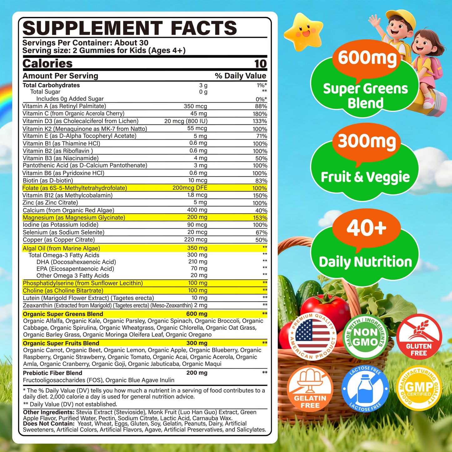 EnvyCure Vegan Omega-3 Gummies & Kids Super Greens Gummies, 240 Gummies