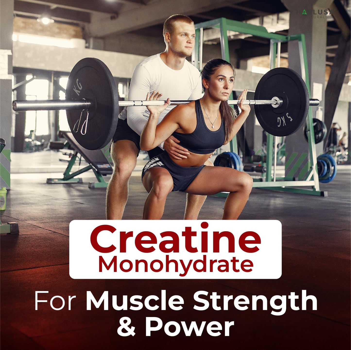 Hallusa Natural Creatine Monohydrate Capsules, 60 Capsules