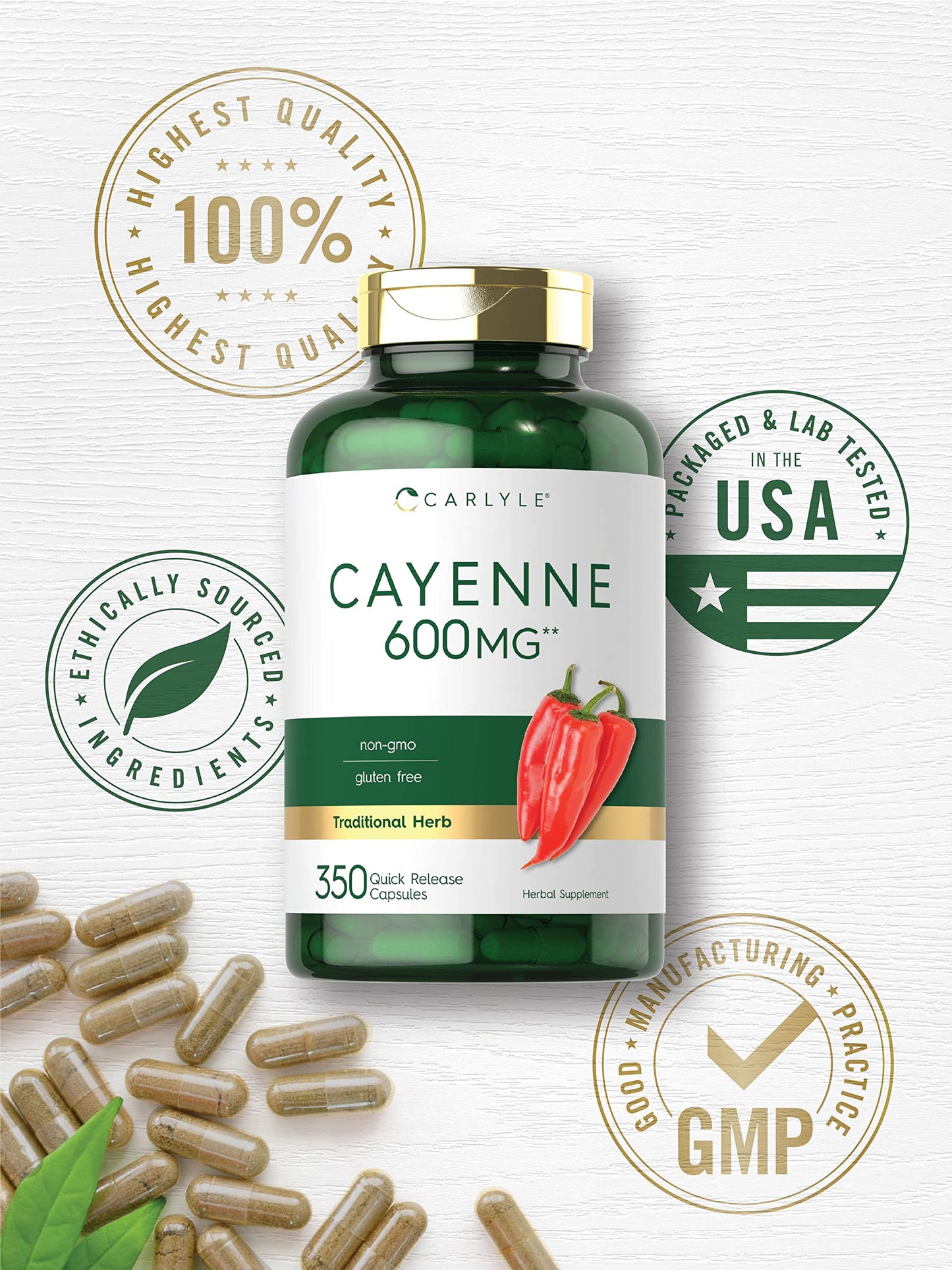 Carlyle Cayenne Pepper 350 Capsules