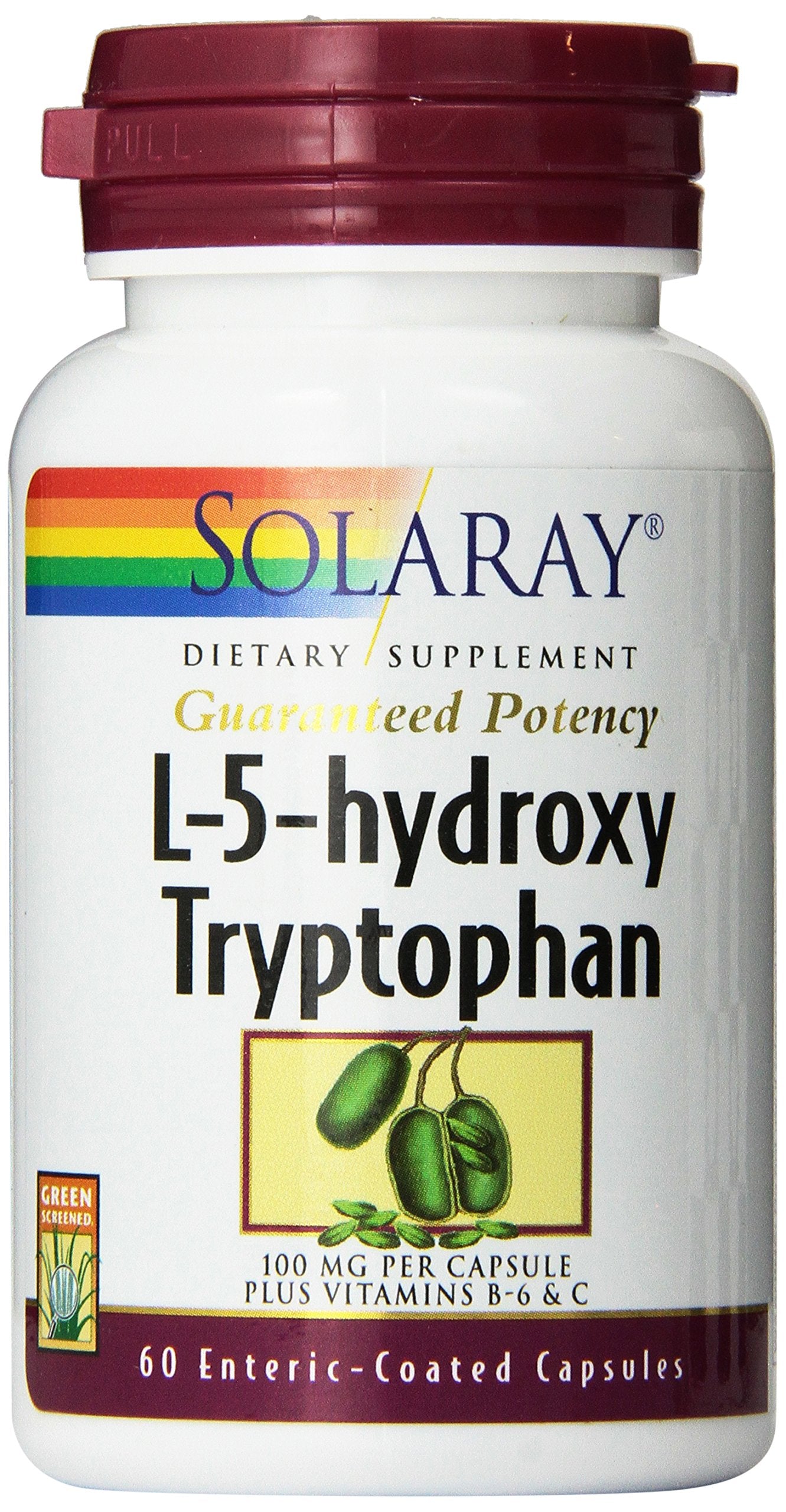 Solaray L-5-HTP with B-6 and C Capsules, 100mg, 60 Count