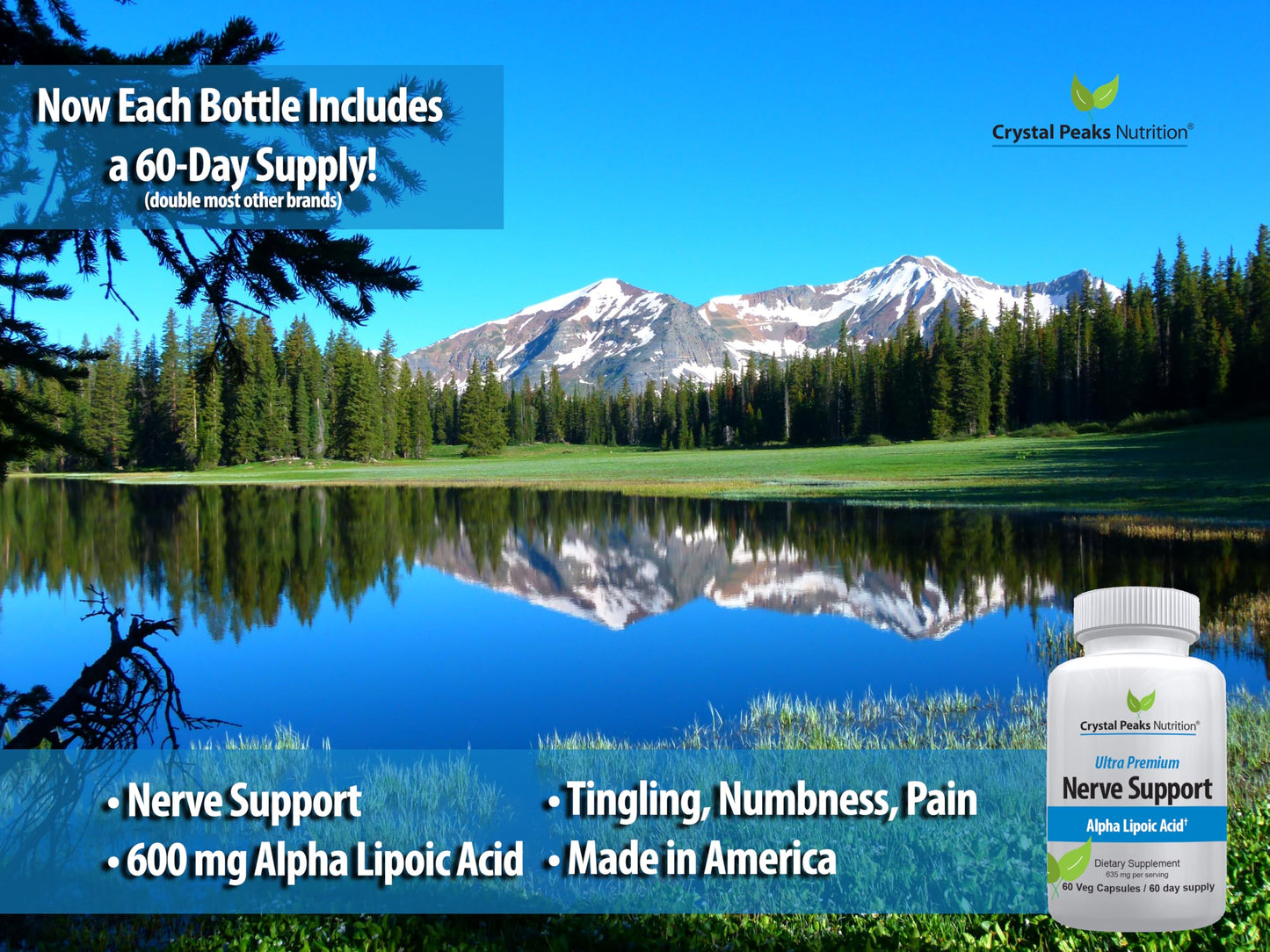 Crystal Peaks Nutrition Nerve Support Supplement Capsule 60 Count