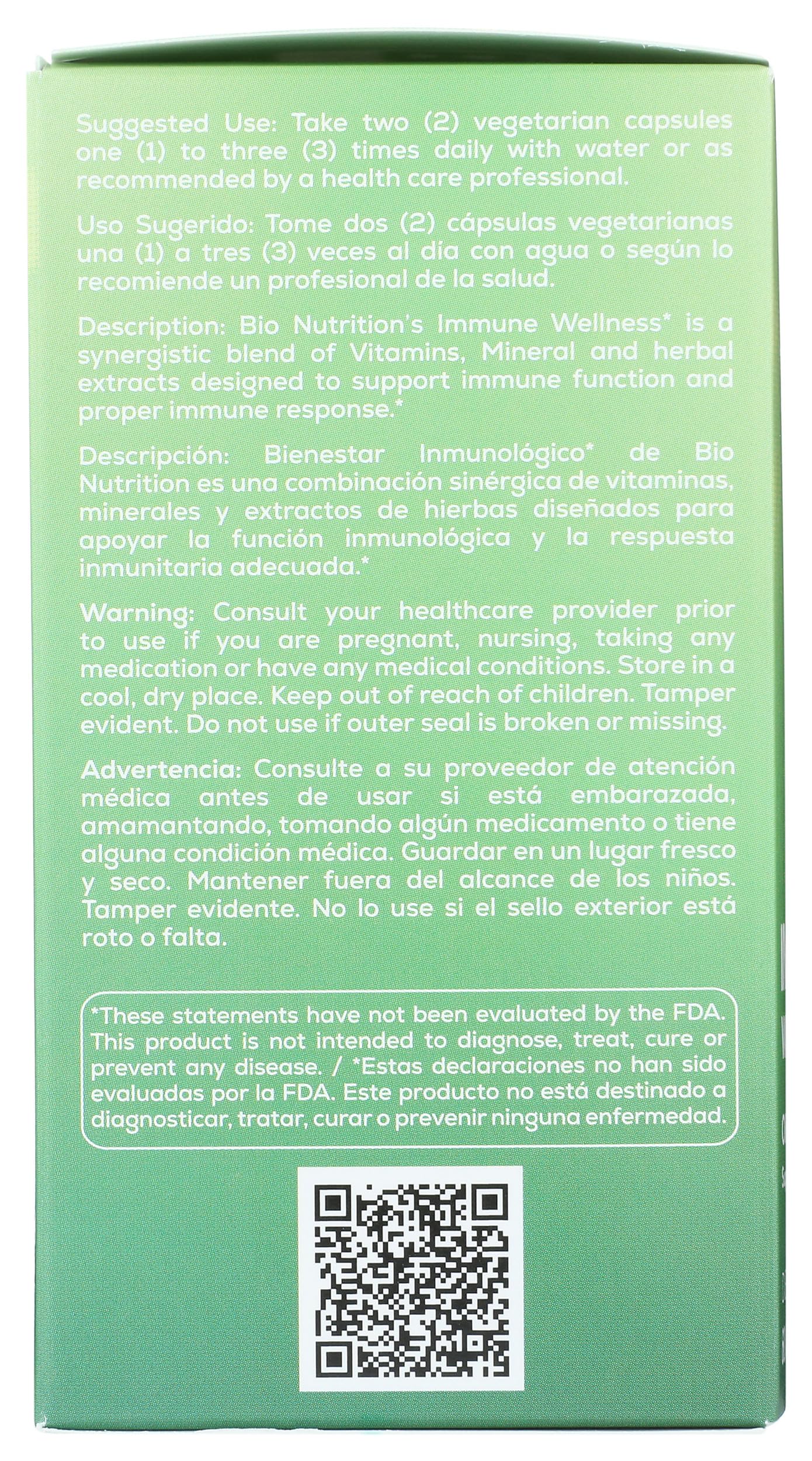 Bio Nutrition Immune Wellness Olive Leaf & Oregano Veggie Capsules, 180 Count
