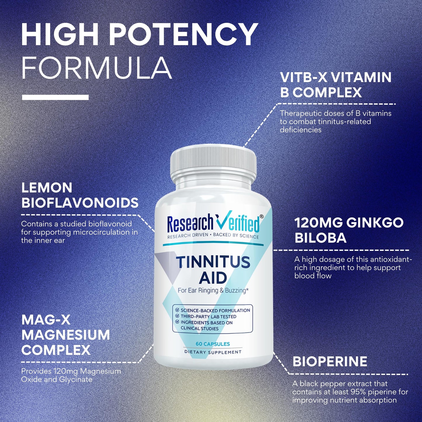 Research Verified Tinnitus Aid Capsule 60 Count