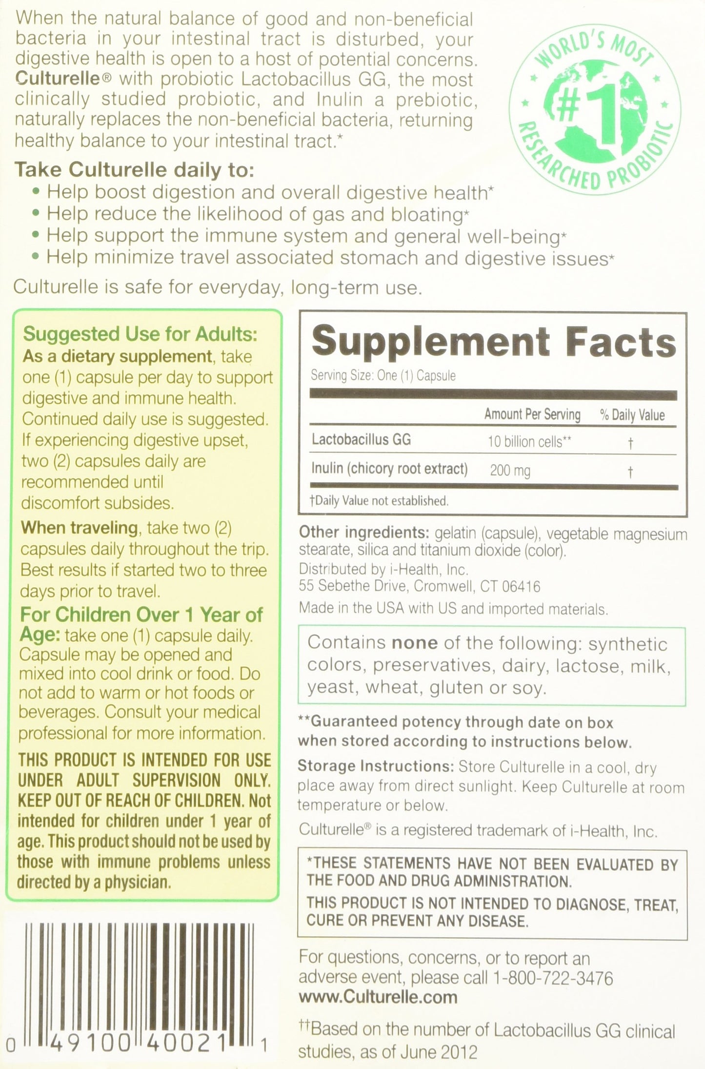 Culturelle Digestive Capsule, 50 Count