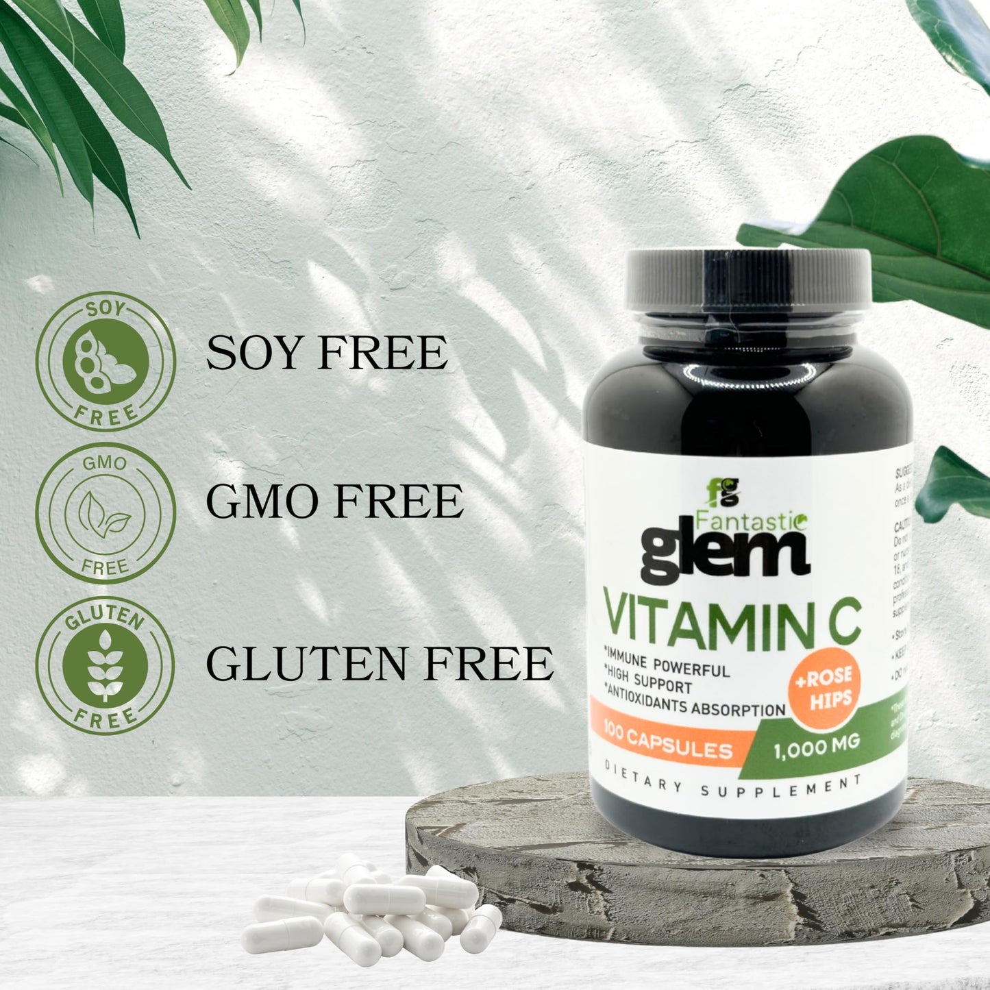 Fantastic Glem Vitamin C 1000mg Capsules, 100 Count