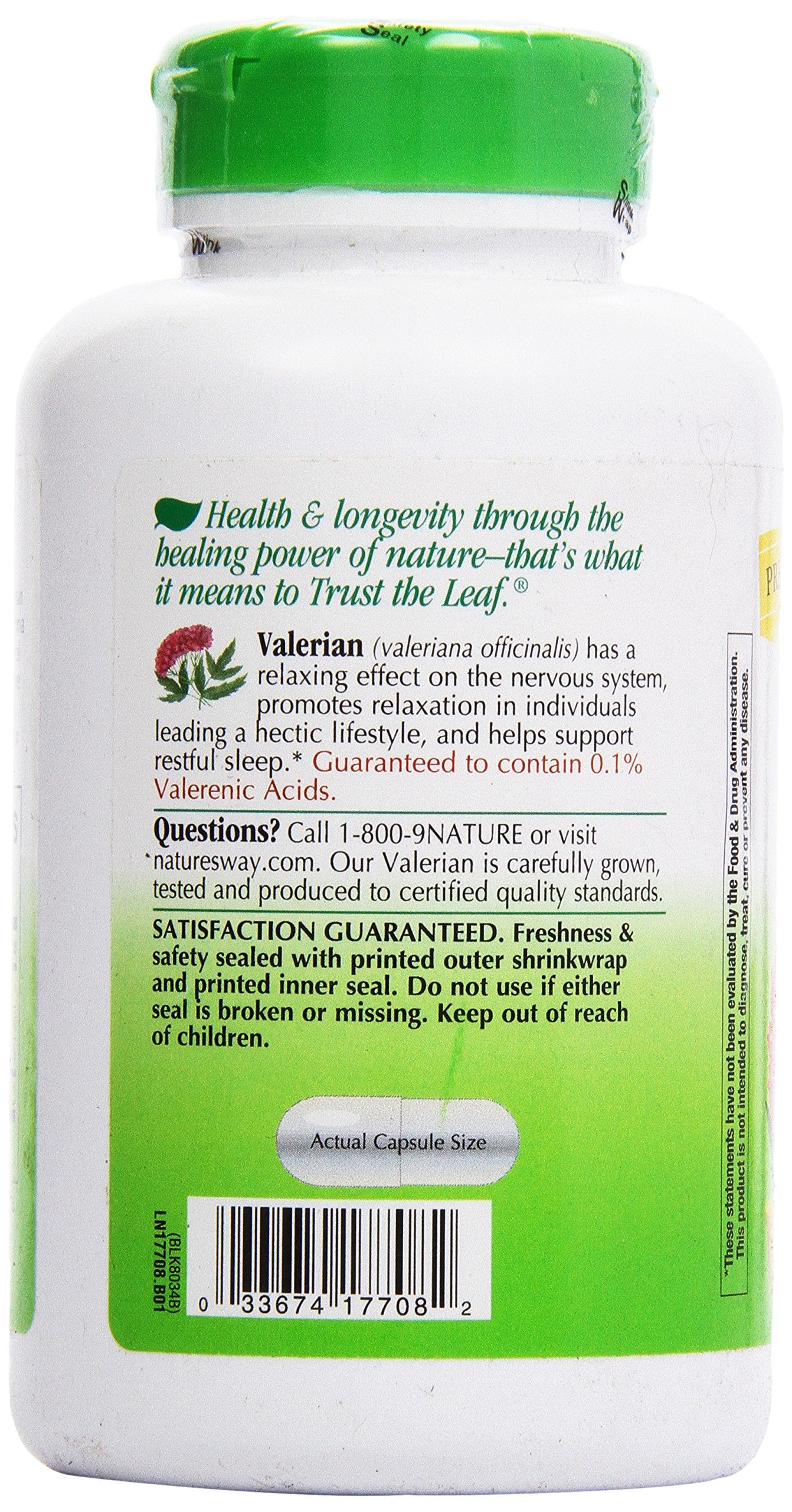 Nature's Way Valerian Root Capsules 180 Count