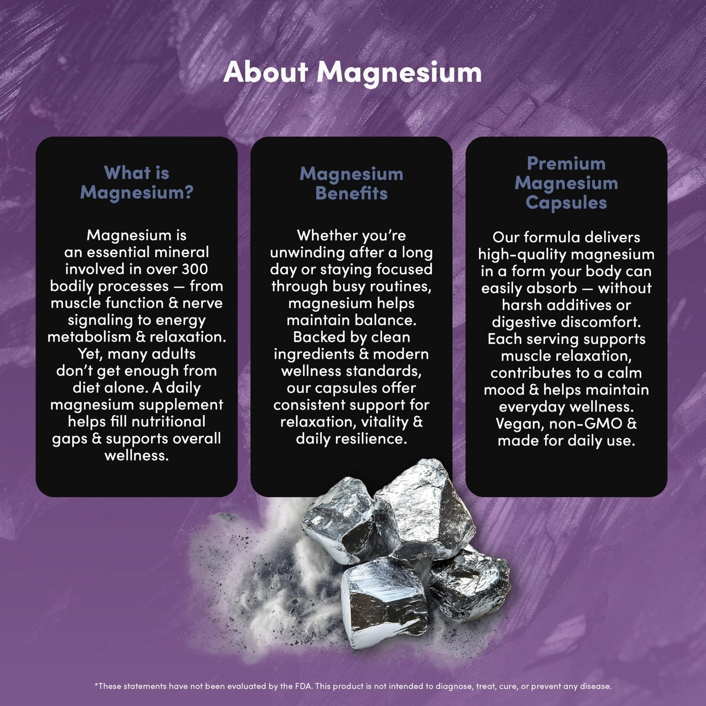 Vital Peak Magnesium 350 mg Natural High Absorption Magnesium Bisglycinate Supplement, 90 Capsules