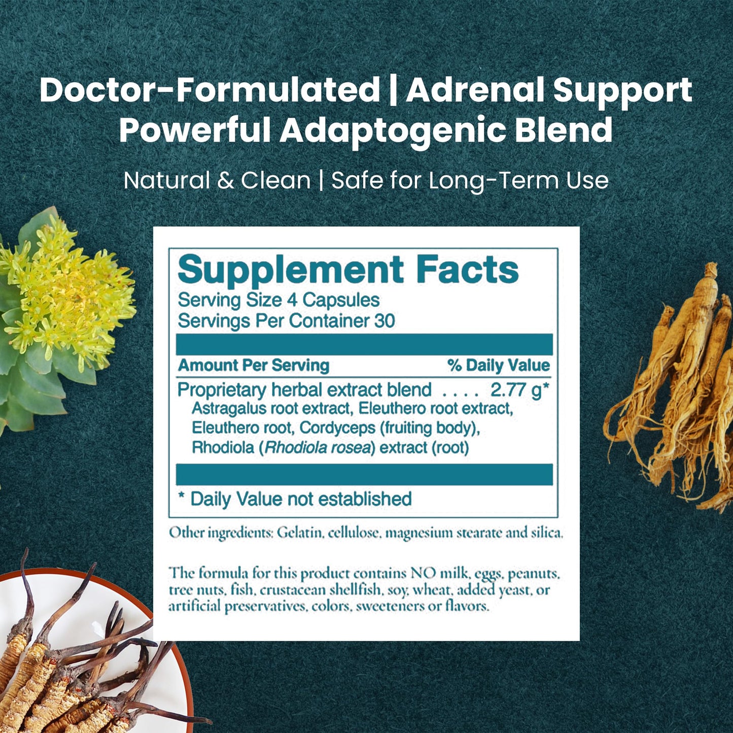 Women's Health Network Adaptisol Adrenal Support Supplements for Women Cortisol Supplements with Adaptogens Capsules 120 Count