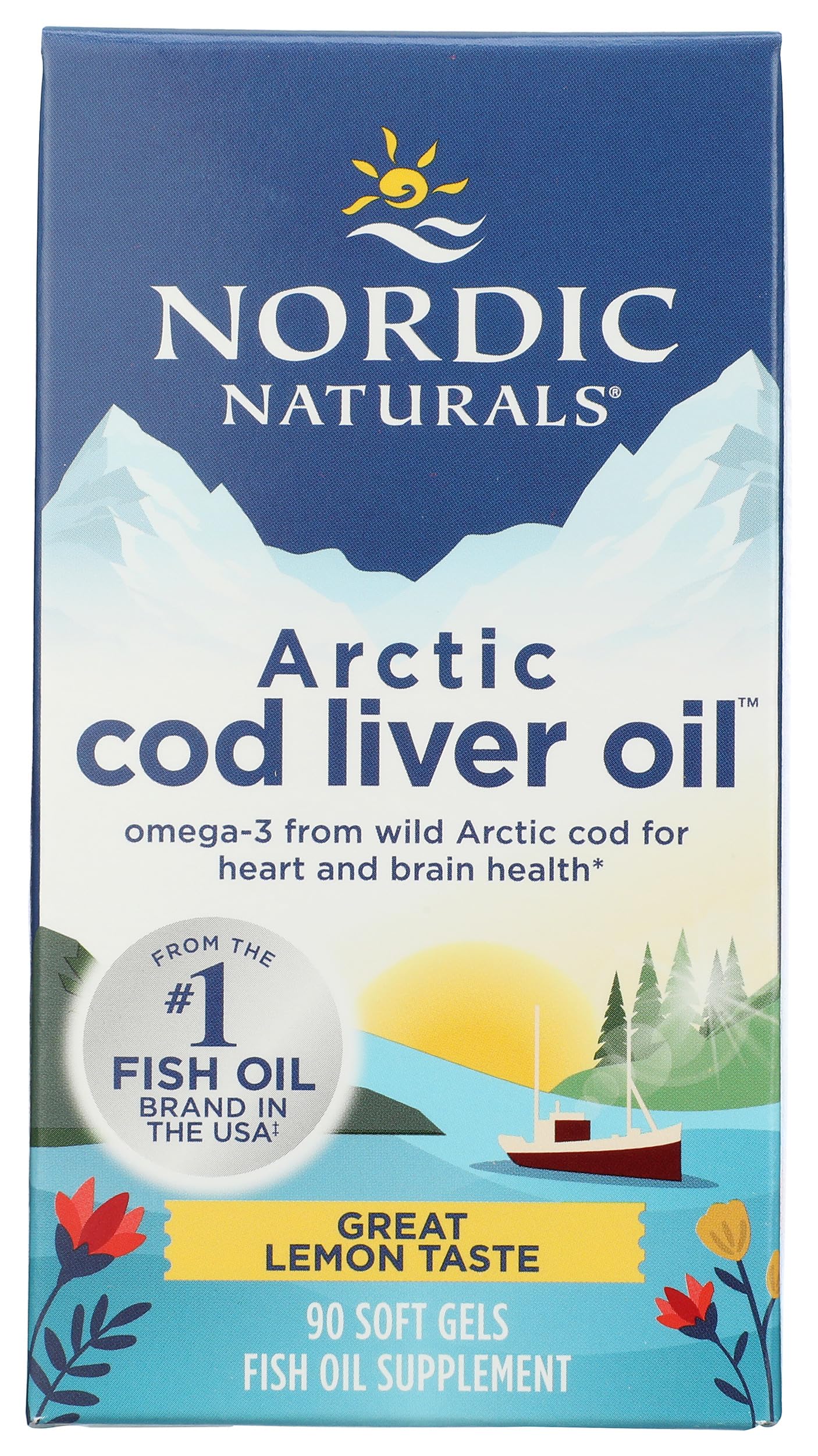 Nordic Naturals Cod Liver Oil Arctic Lemon 1000mg 90 Softgels
