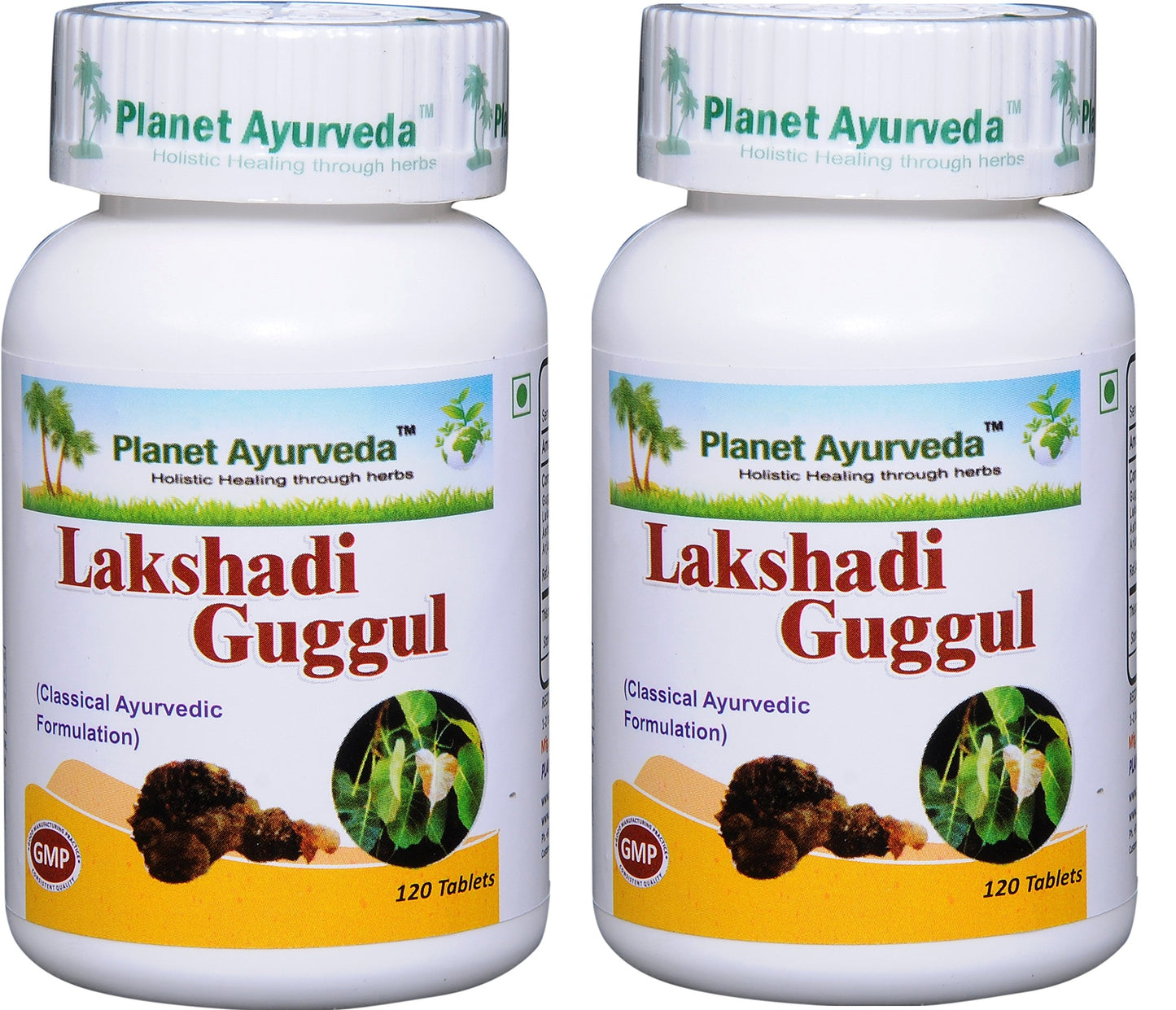 Planet Ayurveda Lakshadi Guggul Herbal Tablets, 2 Bottles, 120 Tablets per Bottle