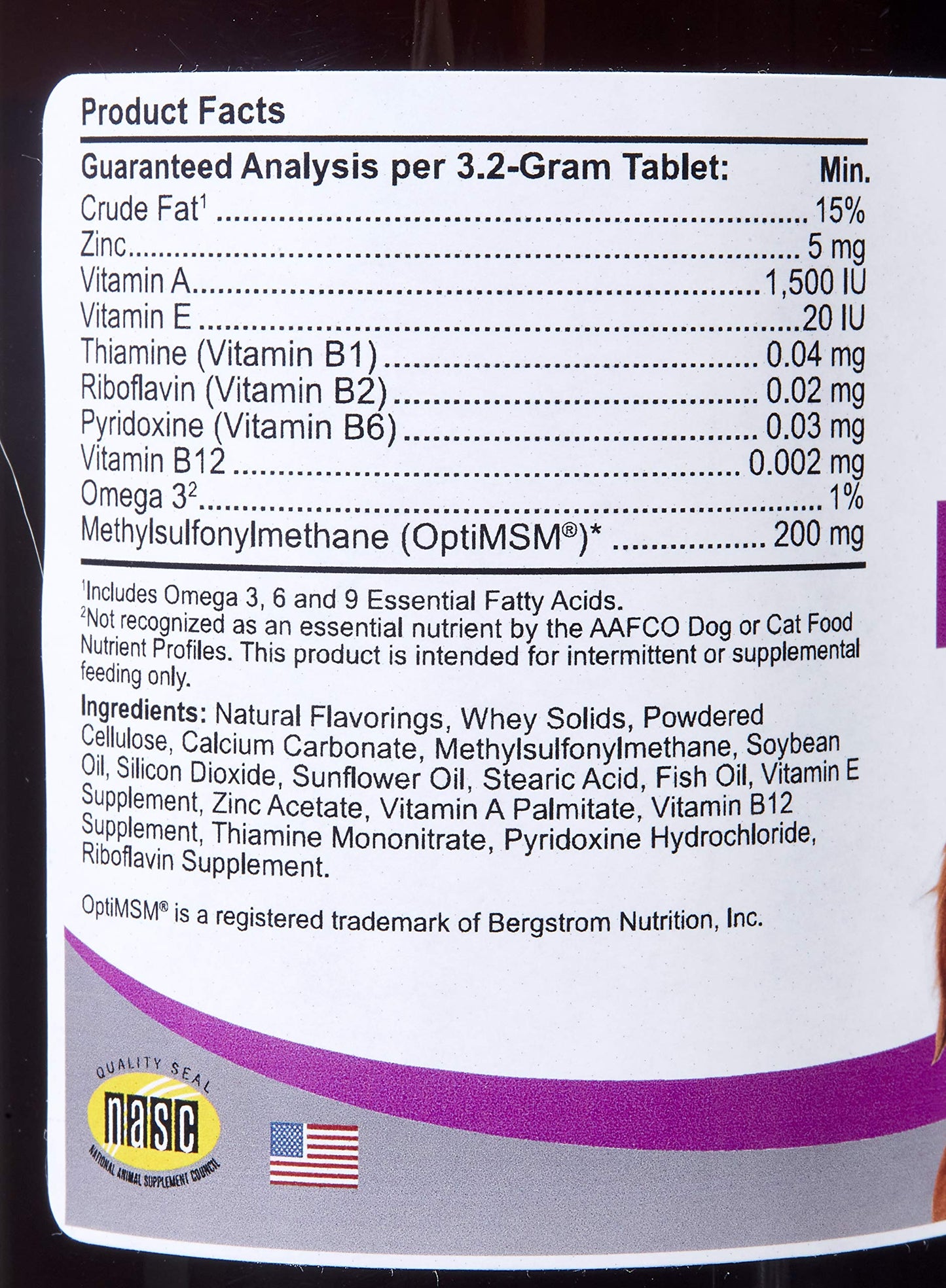 Comfort DermGard Skin and Coat Supplement for Dogs, Chewable, 60 Count