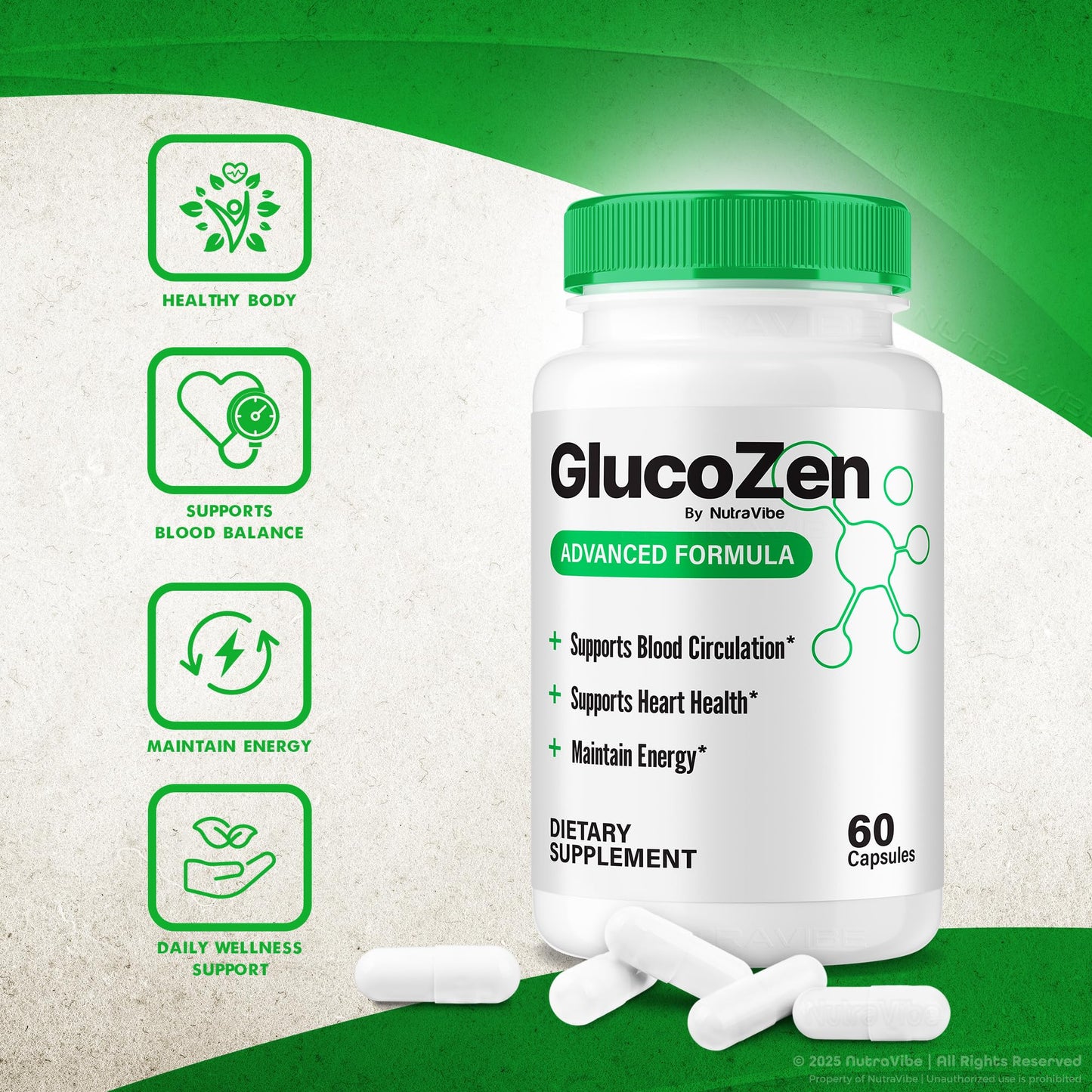 NutraVibe GlucoZen 60 Capsules
