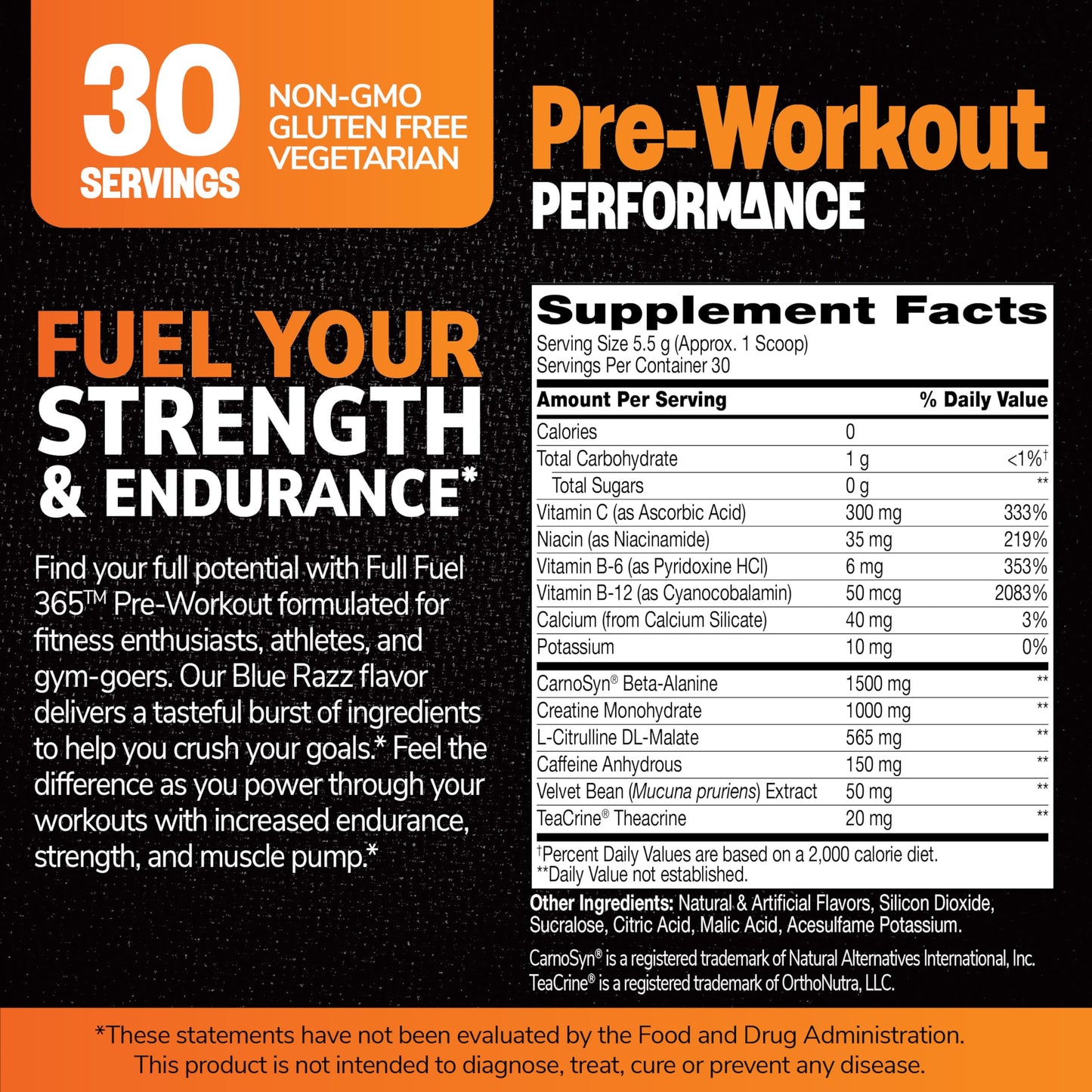 21st Century Full Fuel 365 Pre Workout Powder, 5.8 Ounce
