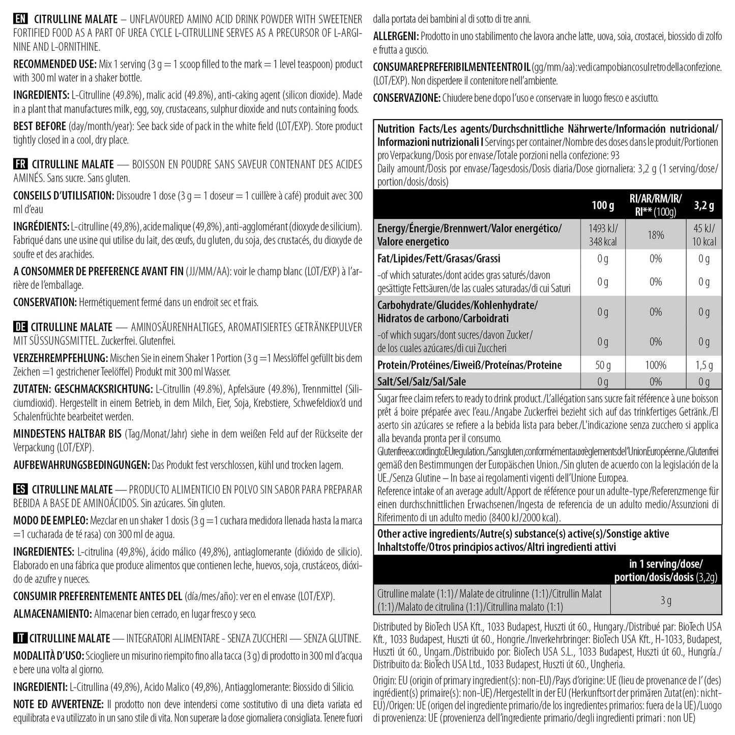 BioTechUSA Citrulline Malate Powder 1