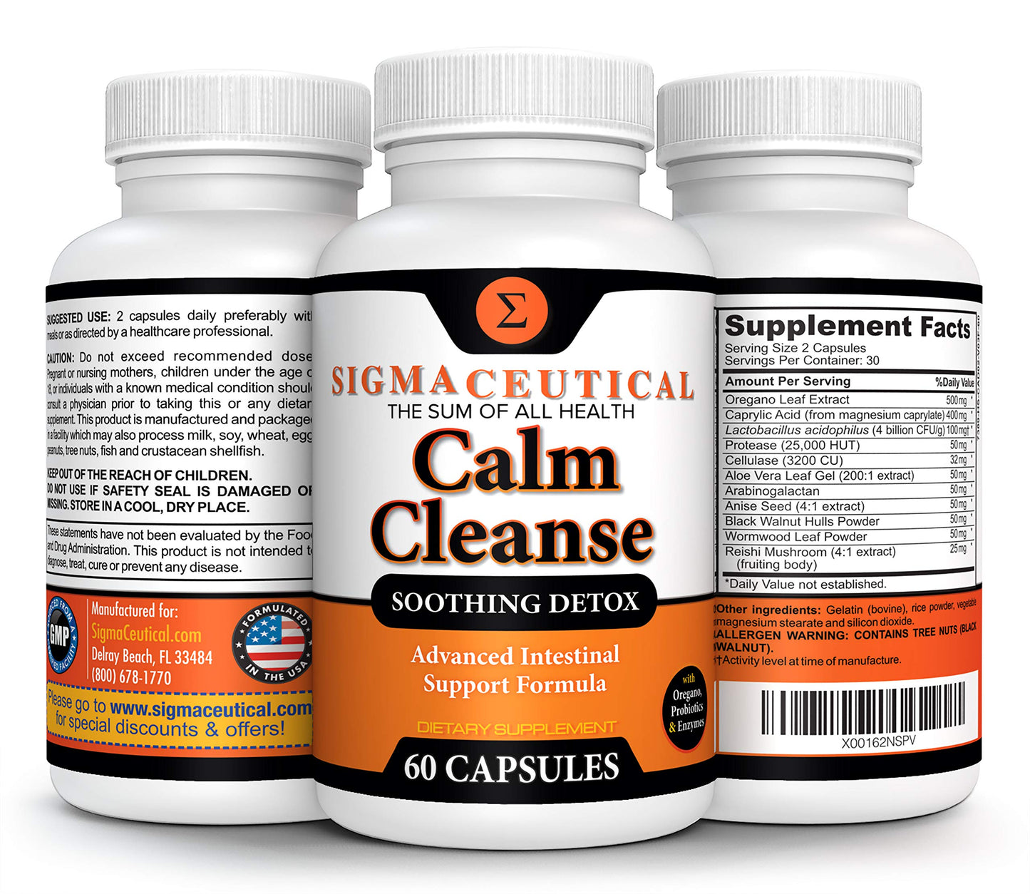 Sigmaceutical Calm Cleanse Detox Support Capsules, 60 Capsules
