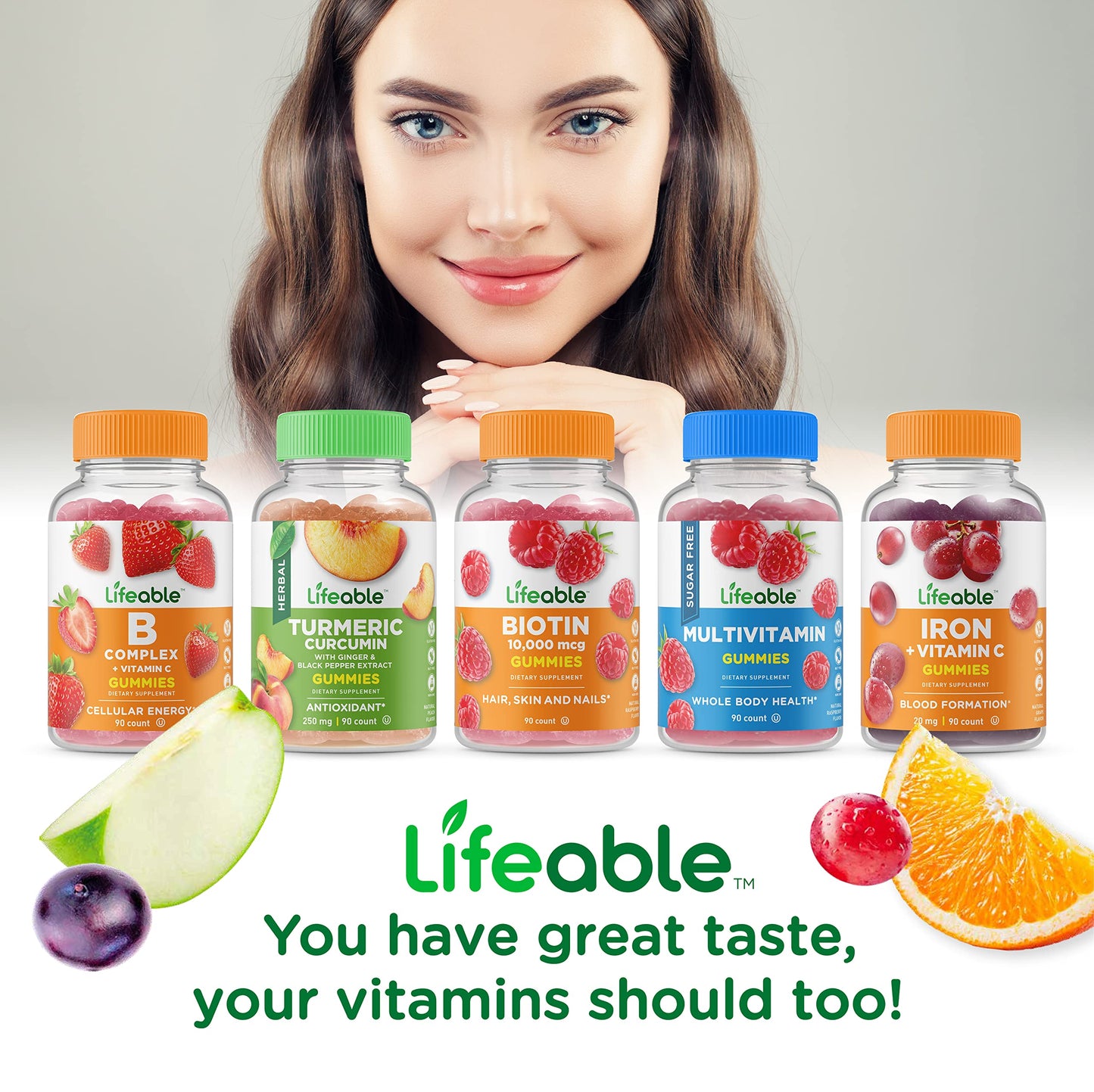 Lifeable Collagen & Vitamin C + Vitamin D 5000 IU Gummies, 180 Count