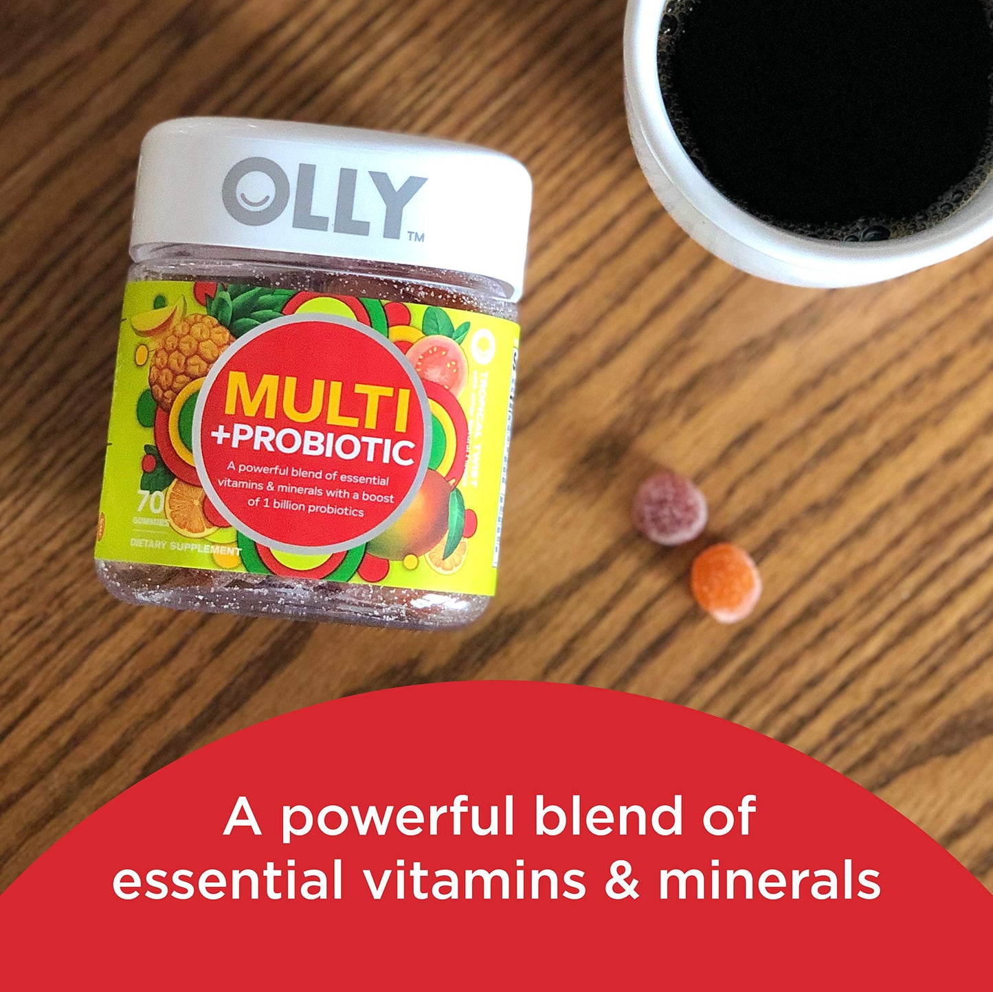 OLLY Multi + Probiotic Adult Multivitamin Gummy Chewable 140 Count