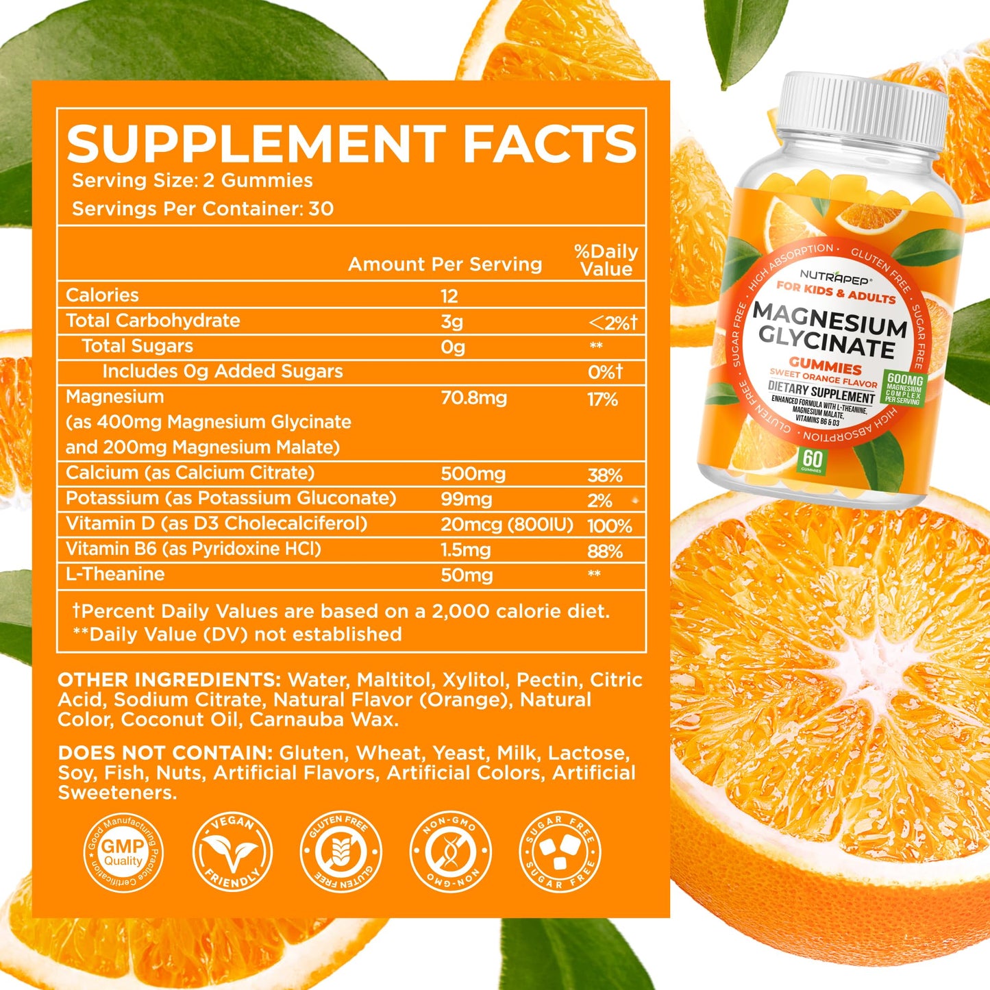 NutraPep Magnesium Glycinate Gummies 60 Count