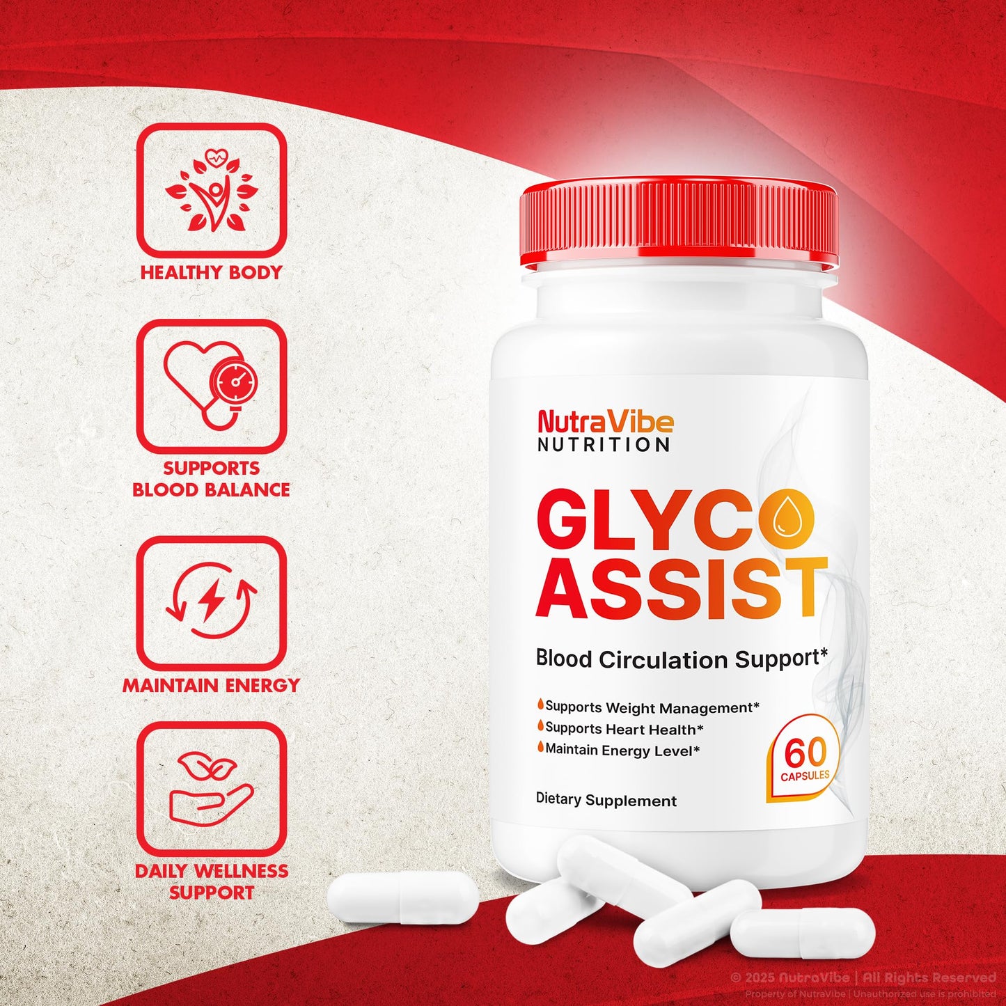 NutraVibe Glyco Assist Capsules, 120 Capsules