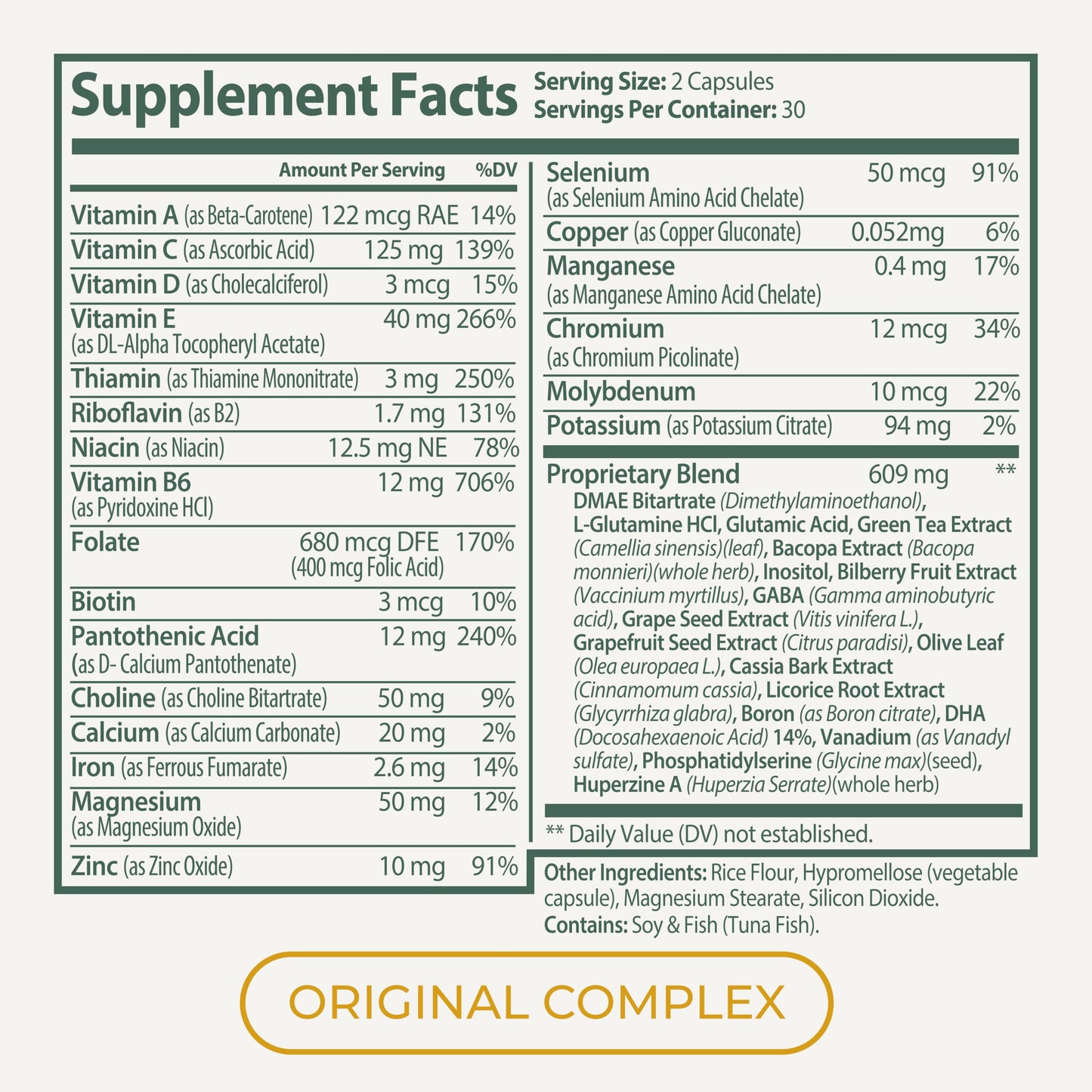 Nootrimind Brain Health & Memory Support Nootropic with Bacopa, DMAE & B12, 40-in-1 Complex Capsules, 60 Count