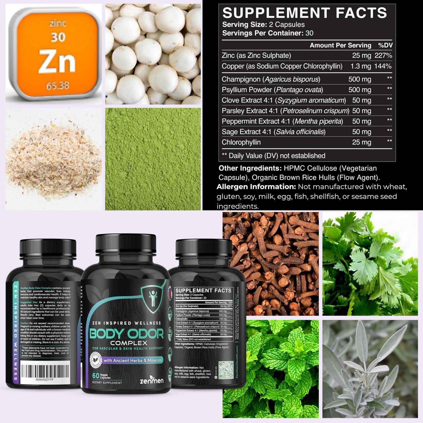 Zenmen Gut Health Bundle Body Odor and H.Pylori Support 120 Tablets