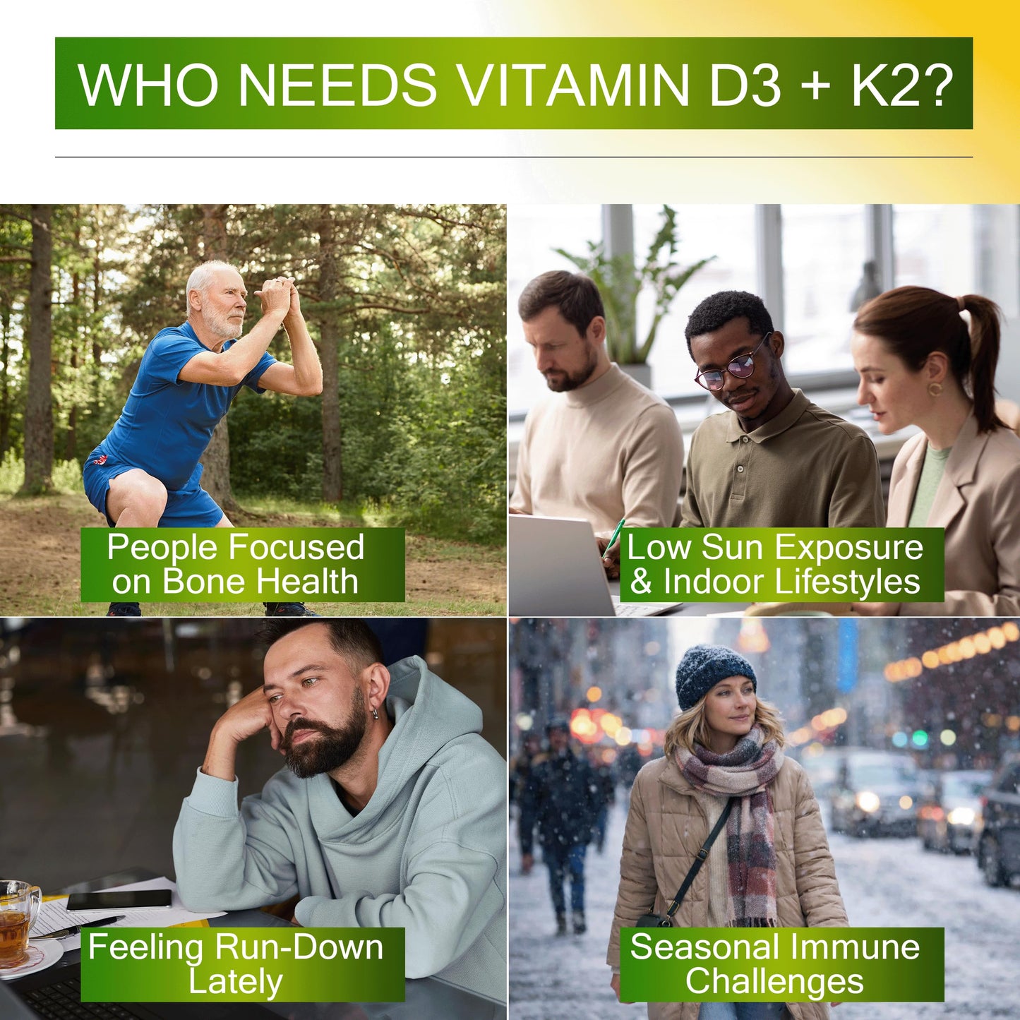 KEY ELEMENTS D3 K2 Vitamin 10,000 IU with Magnesium Glycinate 350mg, Zinc and Moringa - Bone & Immune Support - Vitamin D with K2 MK-7 200mcg Softgels 60 Count