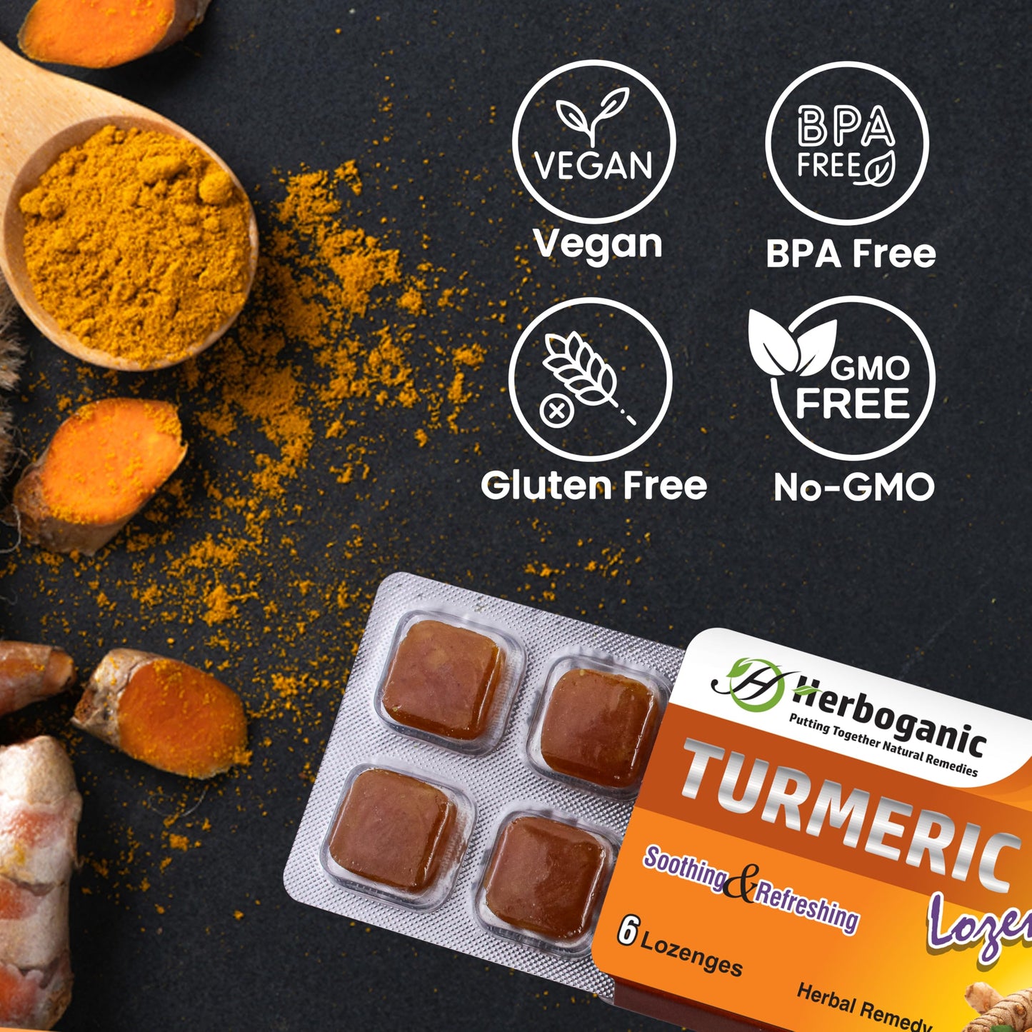 HERBOGANIC Turmeric Lozenges Tablet 120