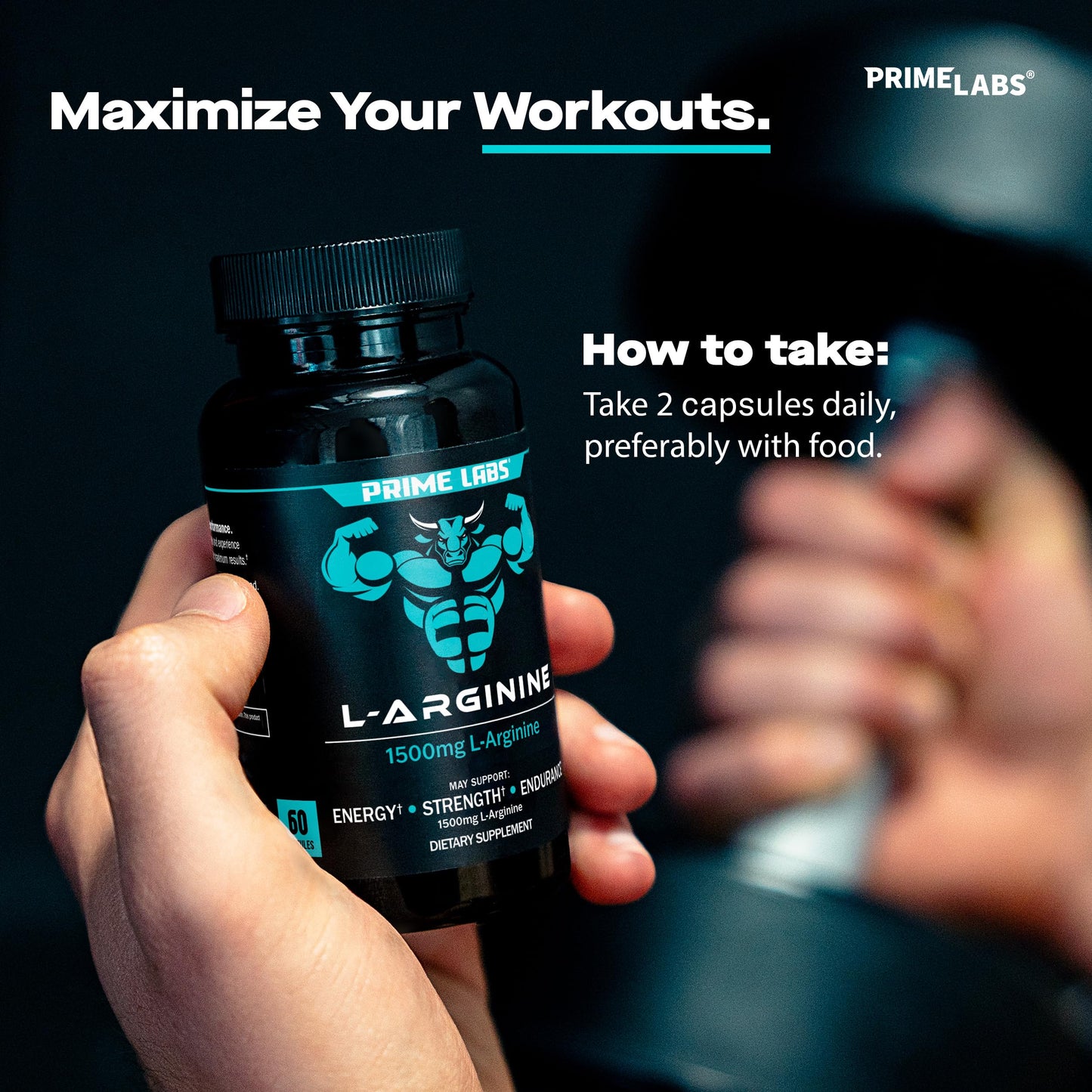 Prime Labs L Arginine 1500mg Capsule, 60 Count