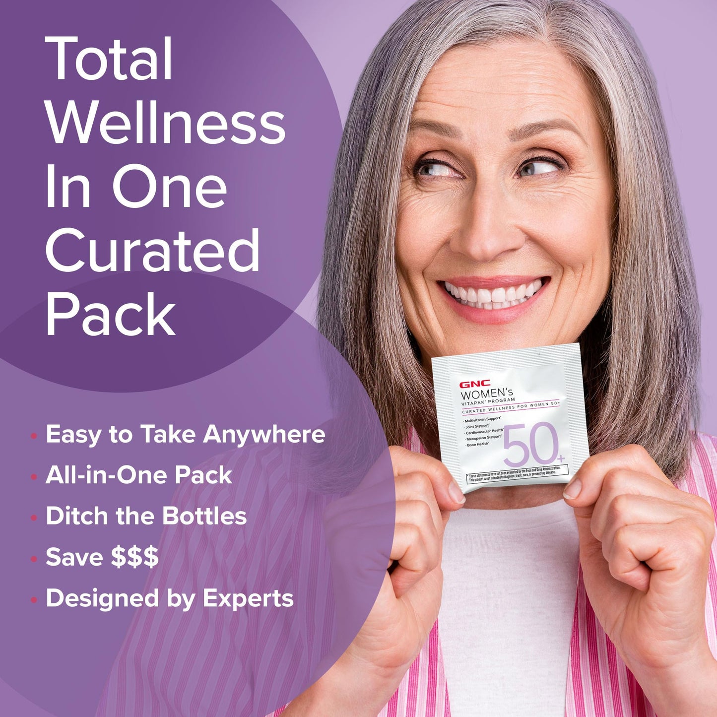 GNC Women’s 50+ Vitapak 5-in-1 Multivitamin Pack Capsules, 30