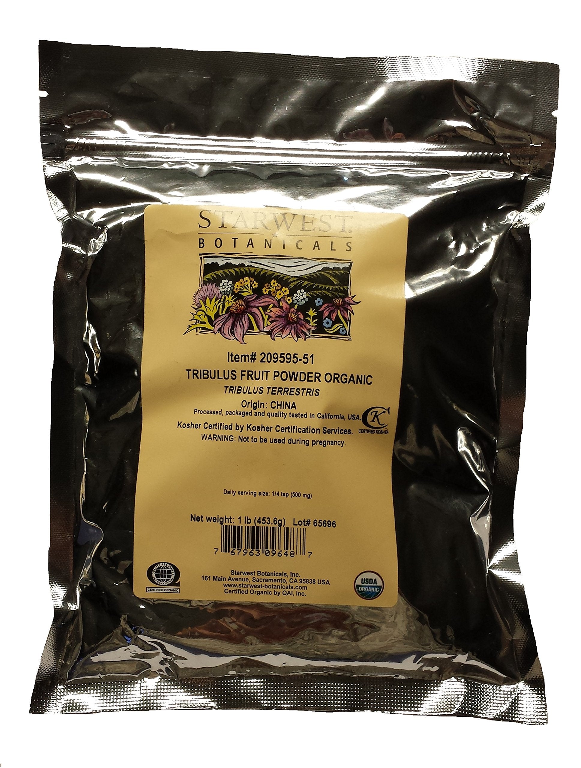 Starwest Botanicals Organic Tribulus Fruit Powder 16 Ounces