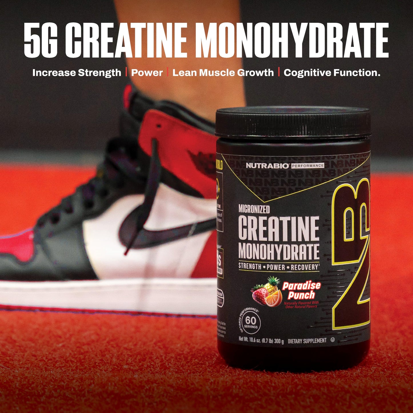 NutraBio Pure Micronized Creatine Monohydrate Powder, 300 g