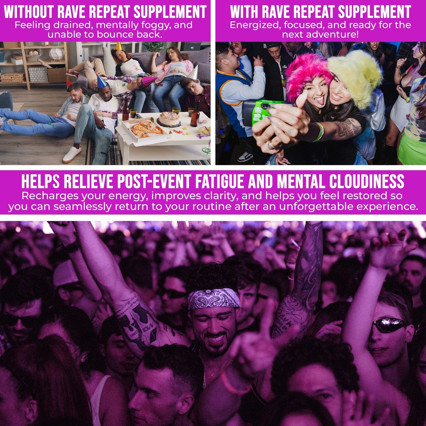 Rave Repeat Pre-Rave Supplement Capsules, 40 Count