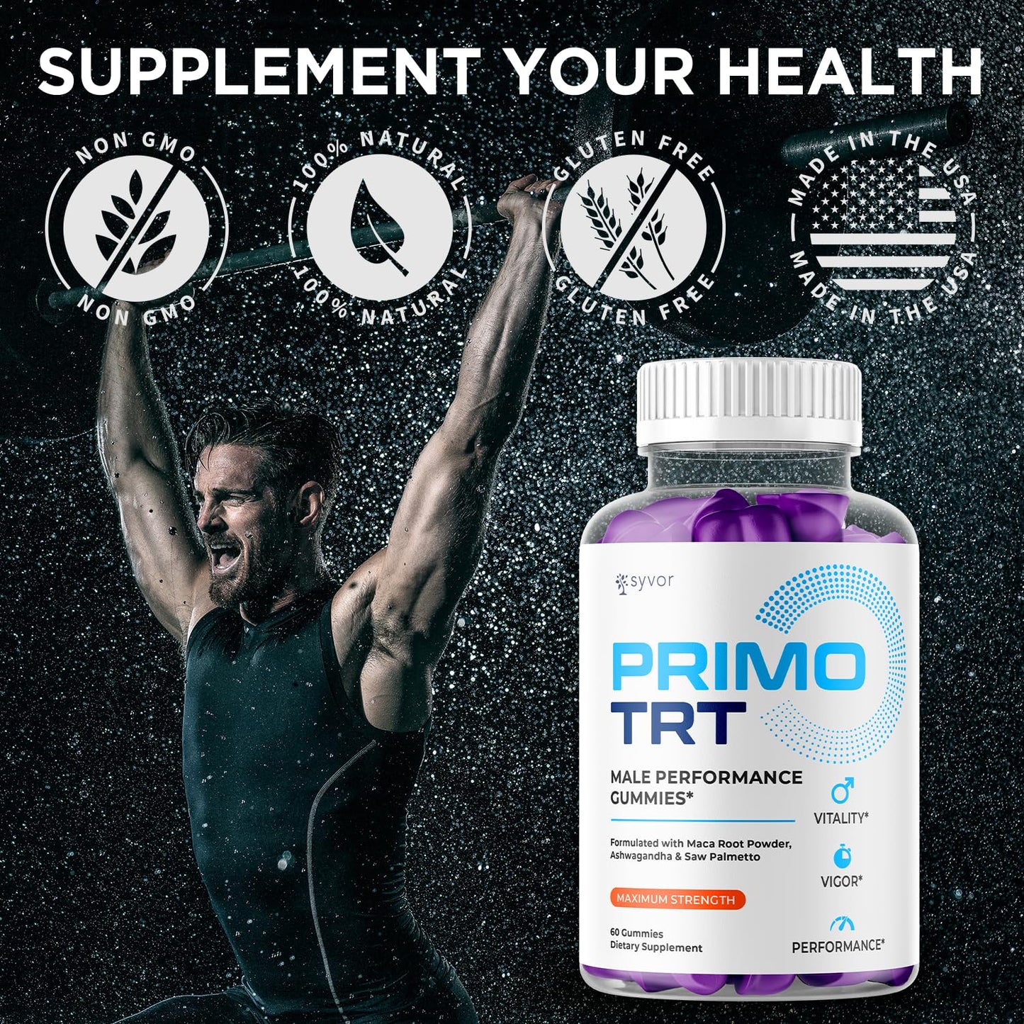 S.O Labs Primo TRT Gummies for Men, 120 Gummies