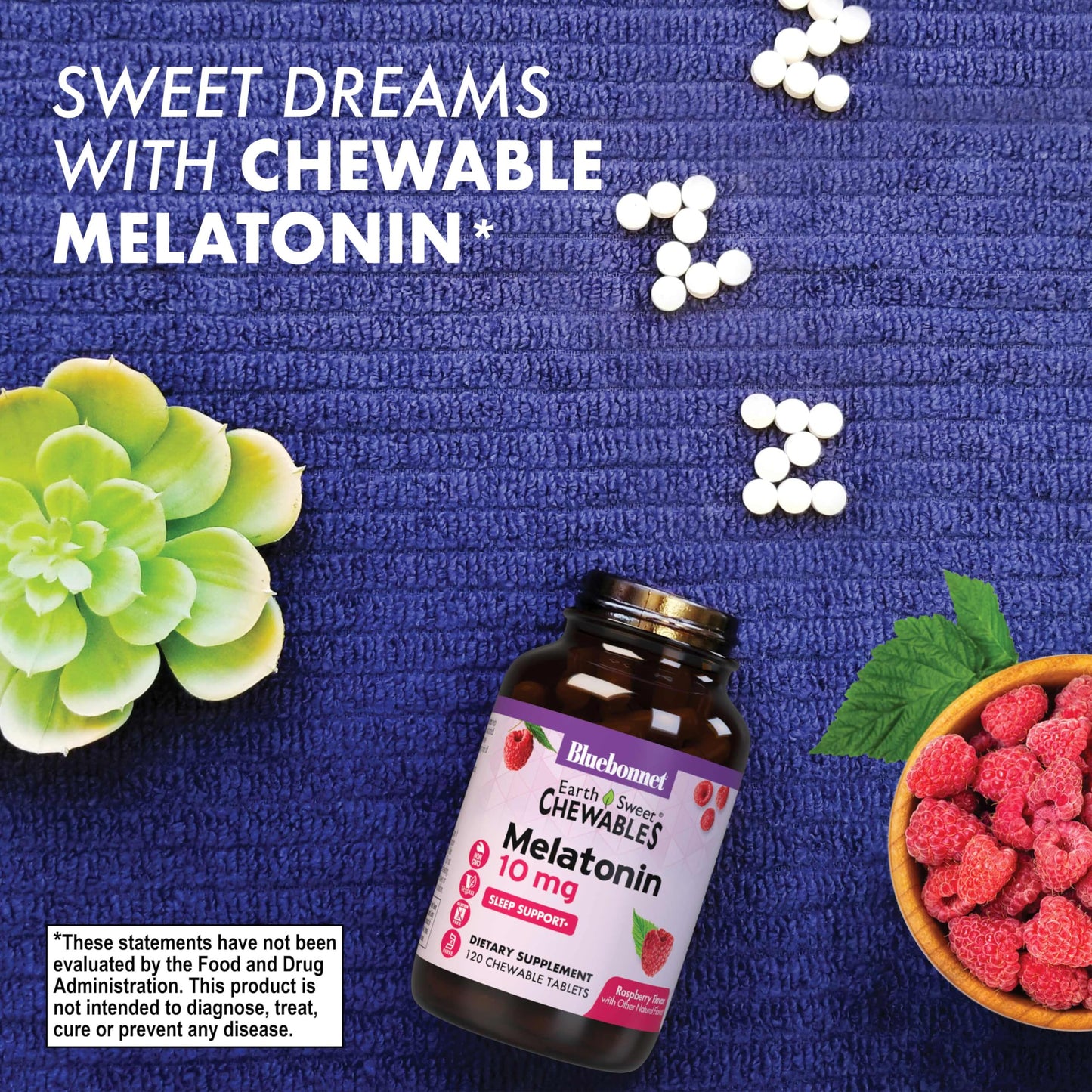 BlueBonnet EarthSweet Melatonin 10 mg Tablet, 120 Count