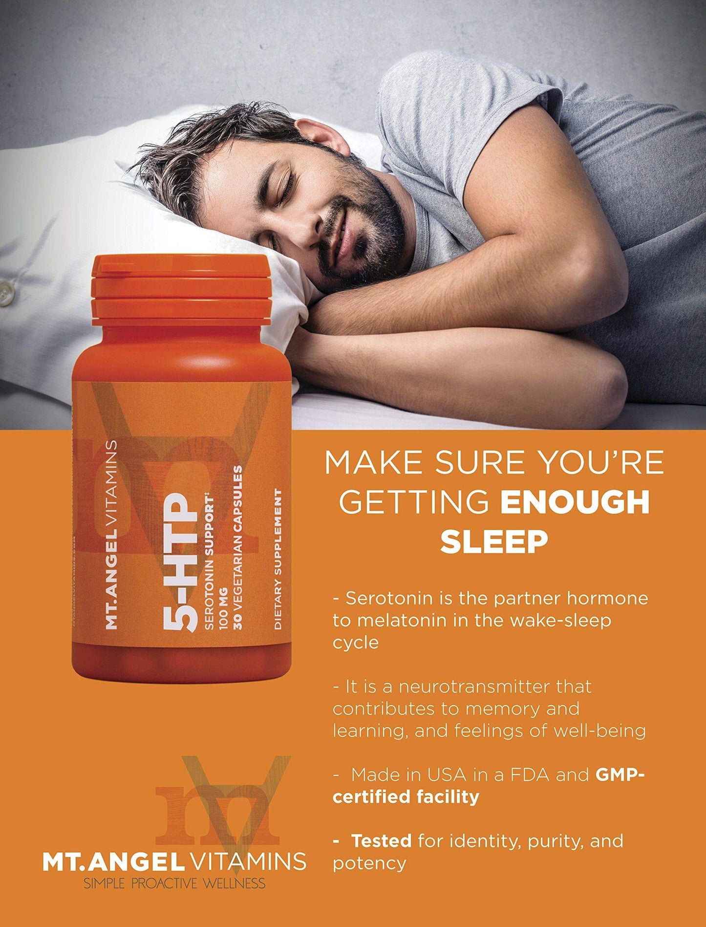 Mt. Angel Vitamins 5-HTP Serotonin Support Capsules 60 Count