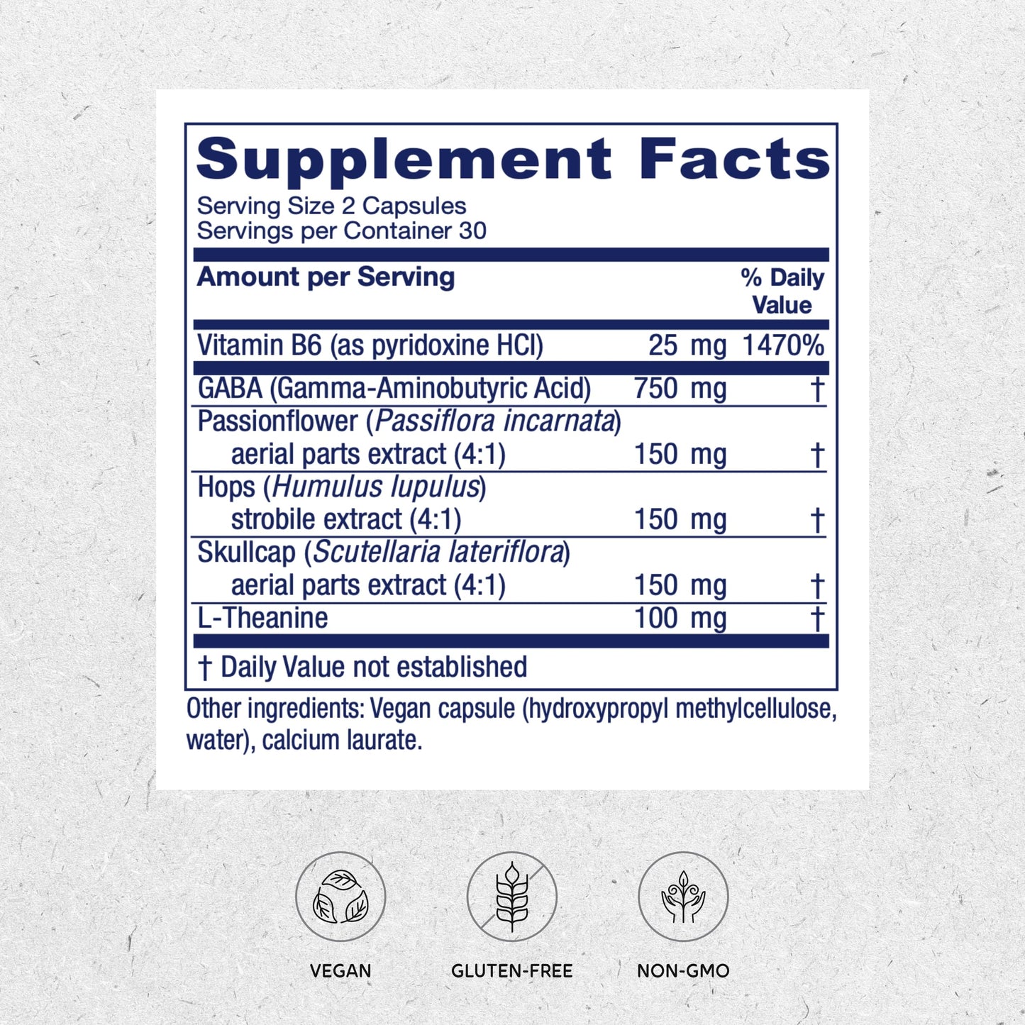 Vitanica GABA Ease Calming Support 60 Capsules